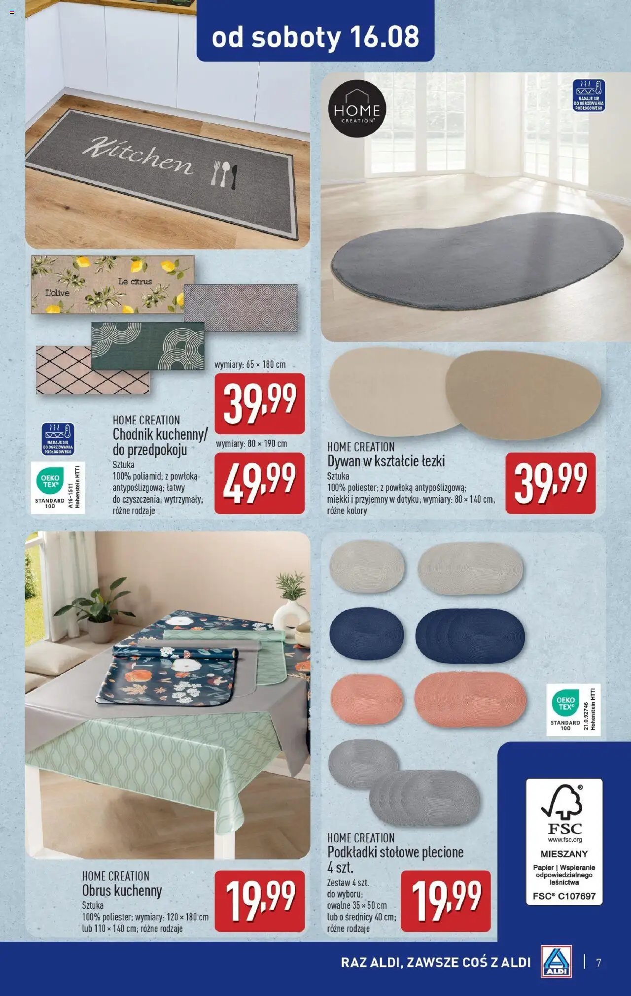 Aldi Gazetka - Od soboty od 15.08.2025 | Strona: 7 | Produkty: Dywan