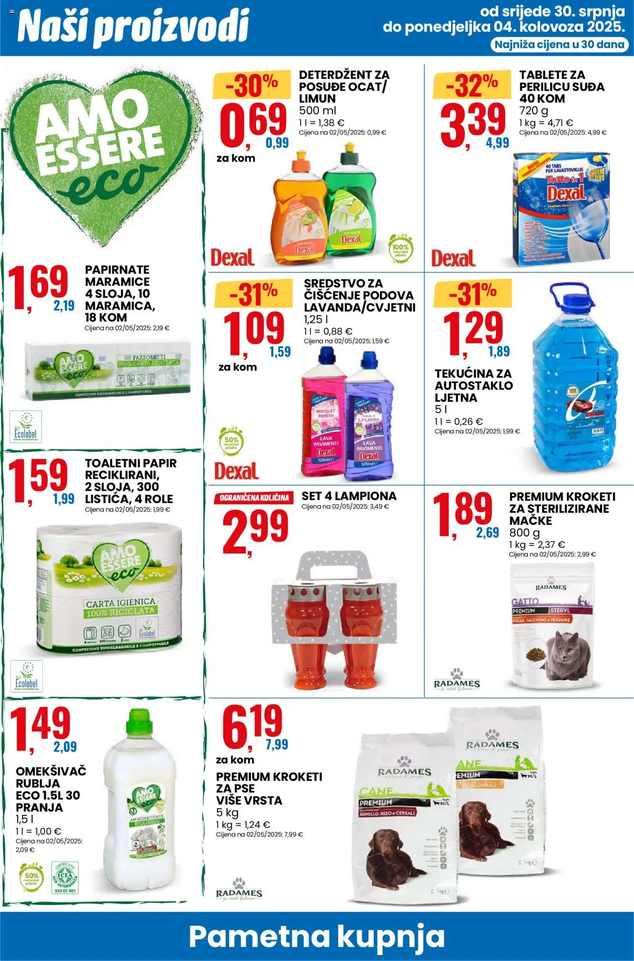 Eurospin katalog | vrijedi od 30.07.2025 | Stranica: 12 | Proizvodi: Omekšivač, Deterdžent, Toaletni papir, Limun