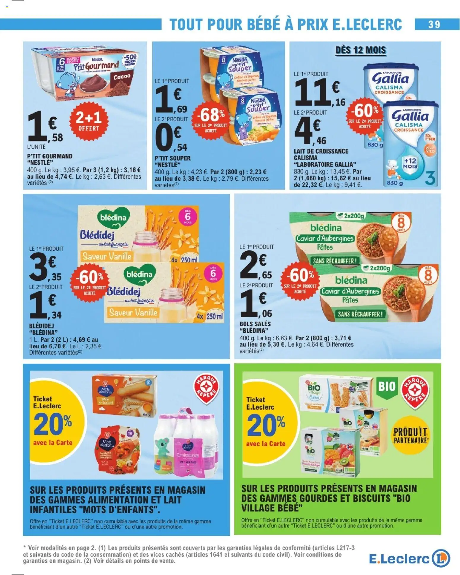 {H1} | Page: 39 | Produits: Lait de croissance, Pâtes, Crème, Biscuits