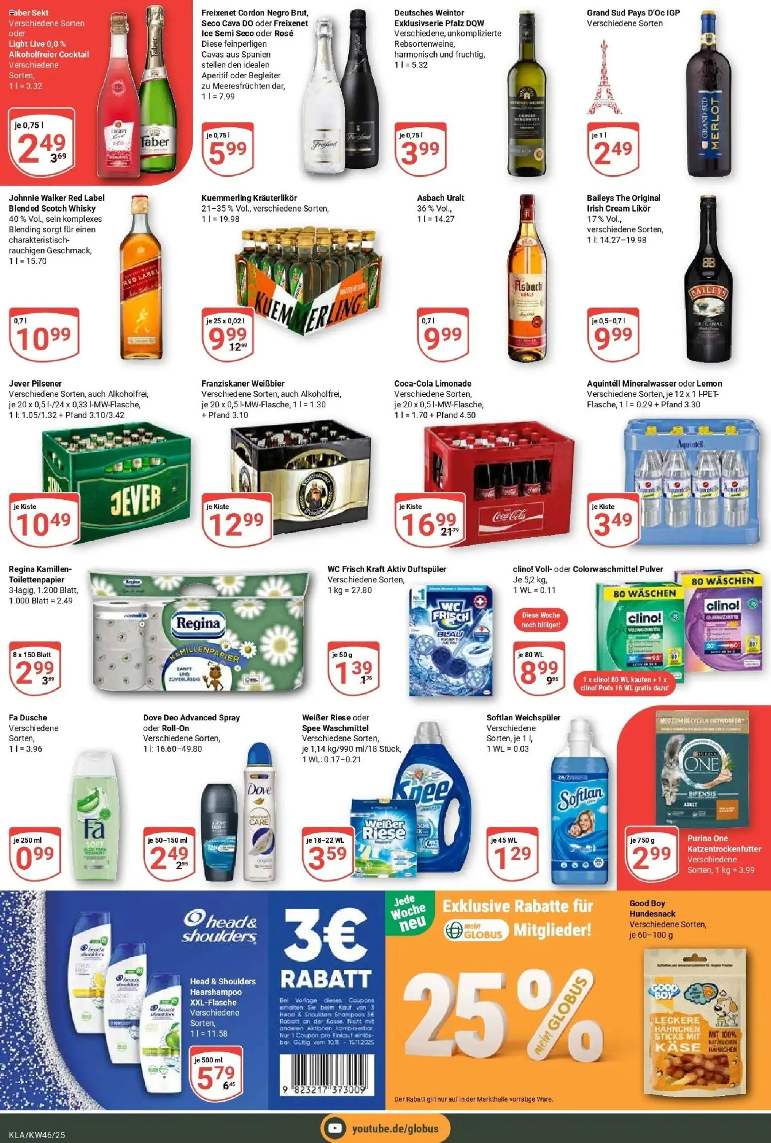 Globus prospekt Kaiserslautern	 – gültig ab 10.11.2025 | Seite: 5 | Produkte: Franziskaner, Likör, Head & shoulders, Jever