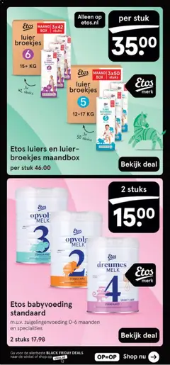 Etos babyvoeding standaard, m.u.v. zuigelingenvoeding 0-6 maanden en specialities - Voorbeeld van een folder van Etos, geldig van 24.11.2025 | Pagina: 64