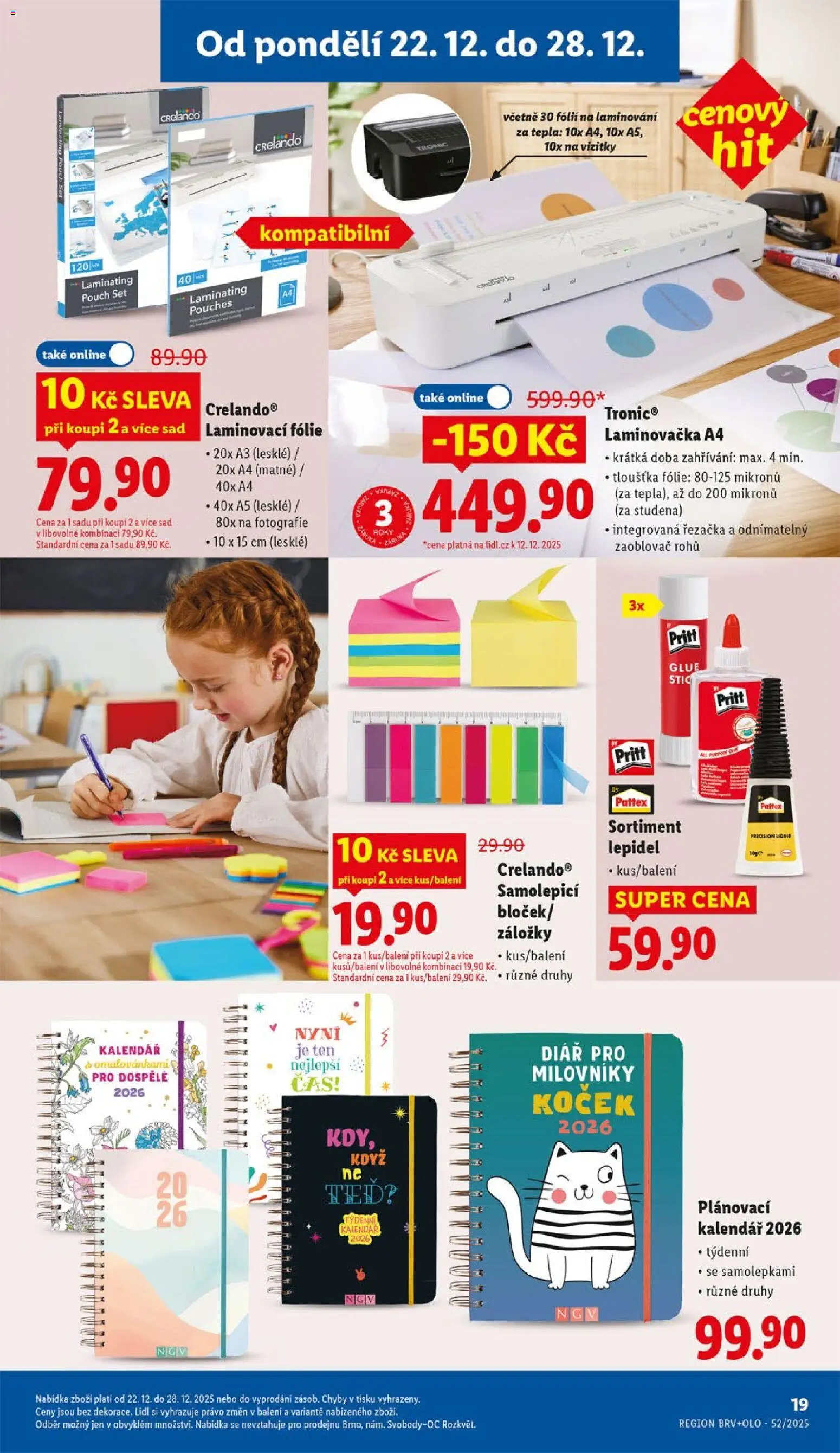 Lidl leták od 22.12.2025 | Strana: 19 | Produkty: Laminovací folie, Fólie, Laminátor, Řezačka