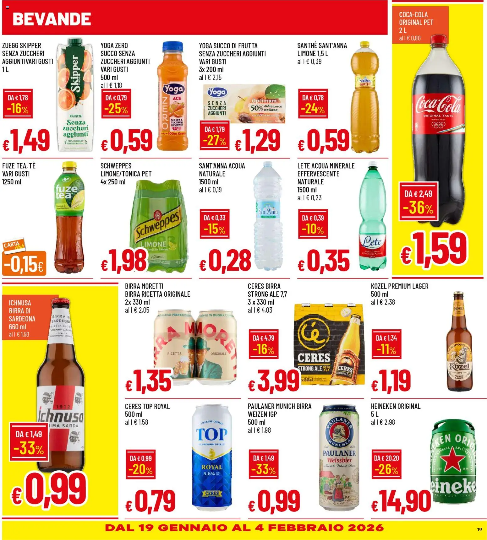 Volantino Galassia del 15.01.2026 | Pagina: 19 | Prodotti: Birra, Acqua, Limone, Succo di frutta