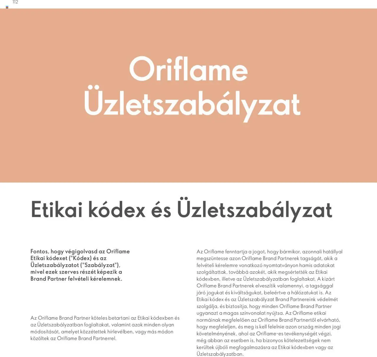 Oriflame akciós ujság - amely érvényes a következő dátumtól: 28.04.2024 | Oldal: 112