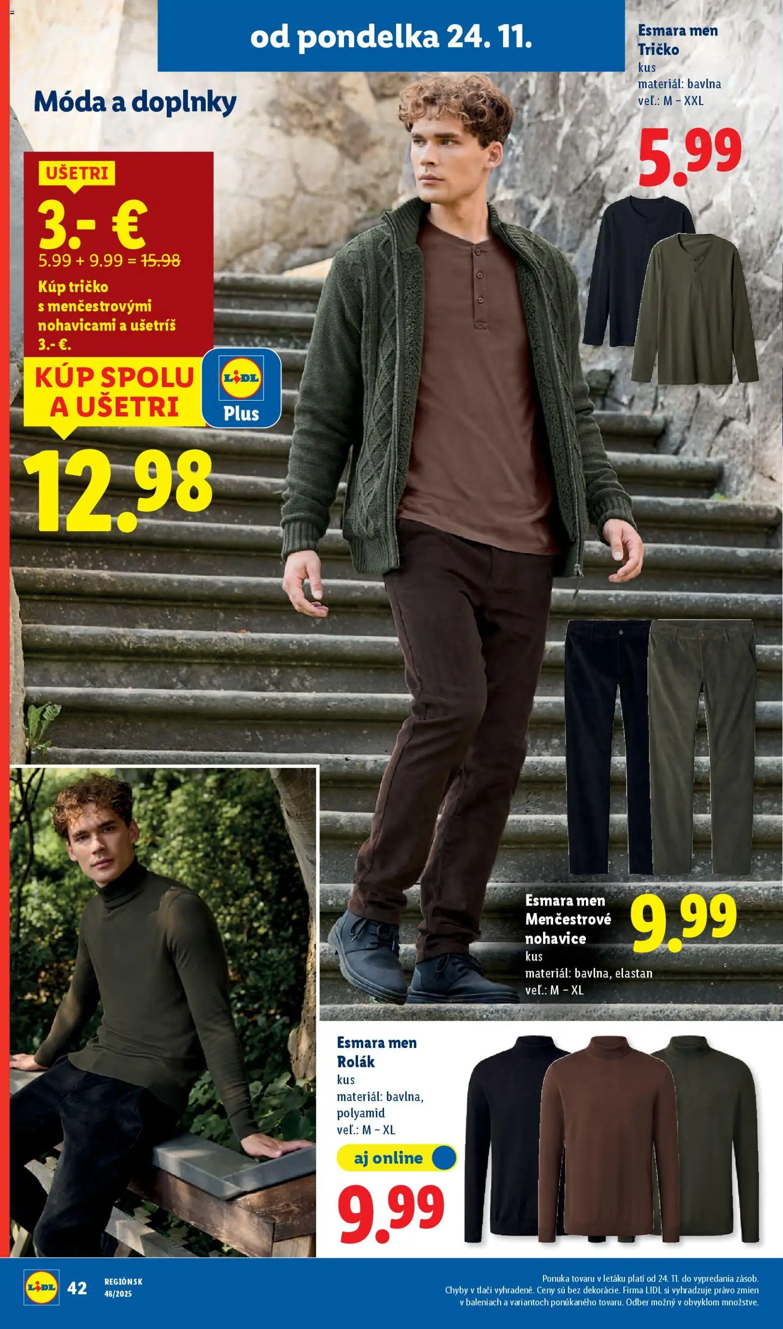 Nové Lidl akcie – leták je platný od 27.11.2025 | Strana: 86 | Produkty: Tričko, Nohavice