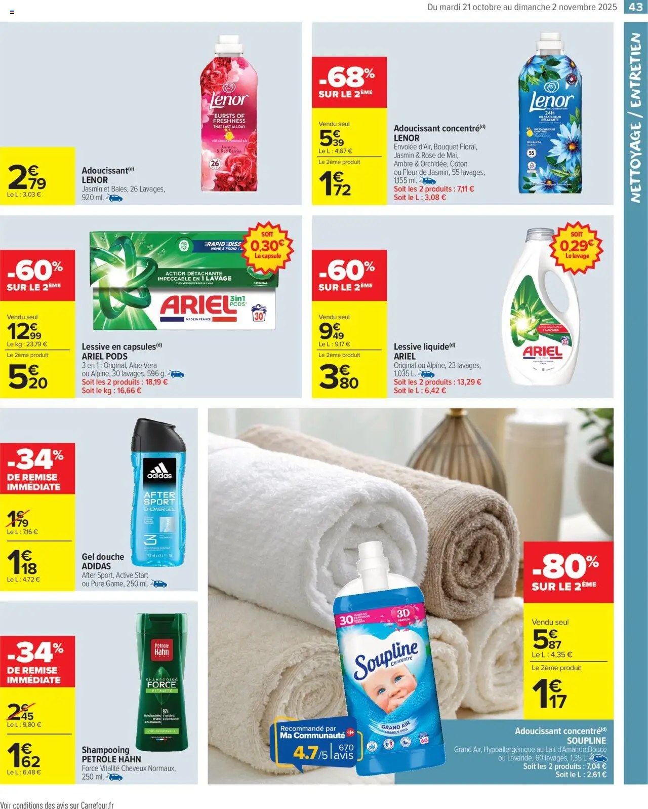 {H1} | Page: 45 | Produits: Lenor, Coton, Shampooing, Lessive