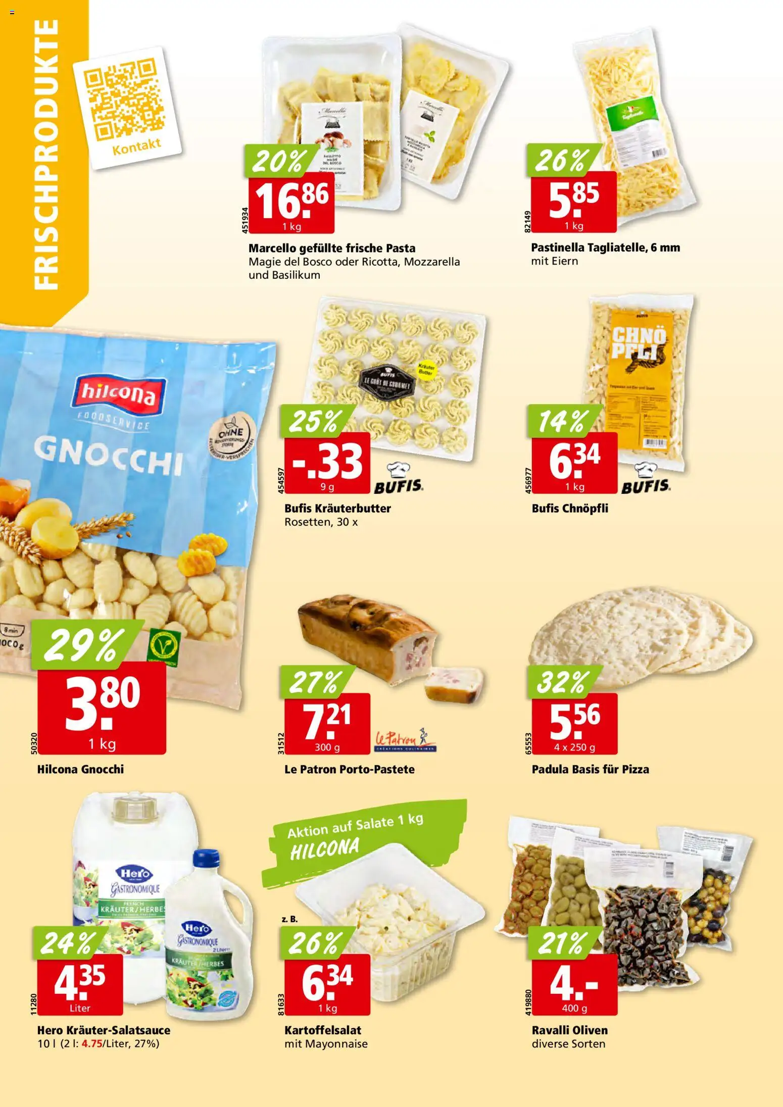 Aligro Aktionen Schlieren, Gossau SG, Frauenfeld, Rapperswil-Jona, Sargans, Bern, Brüttisellen, Pratteln, Emmen, Spreitenbach – gültig ab 26.01.2026 | Seite: 12 | Produkte: Kräuterbutter, Pizza, Pasta, Mayonnaise