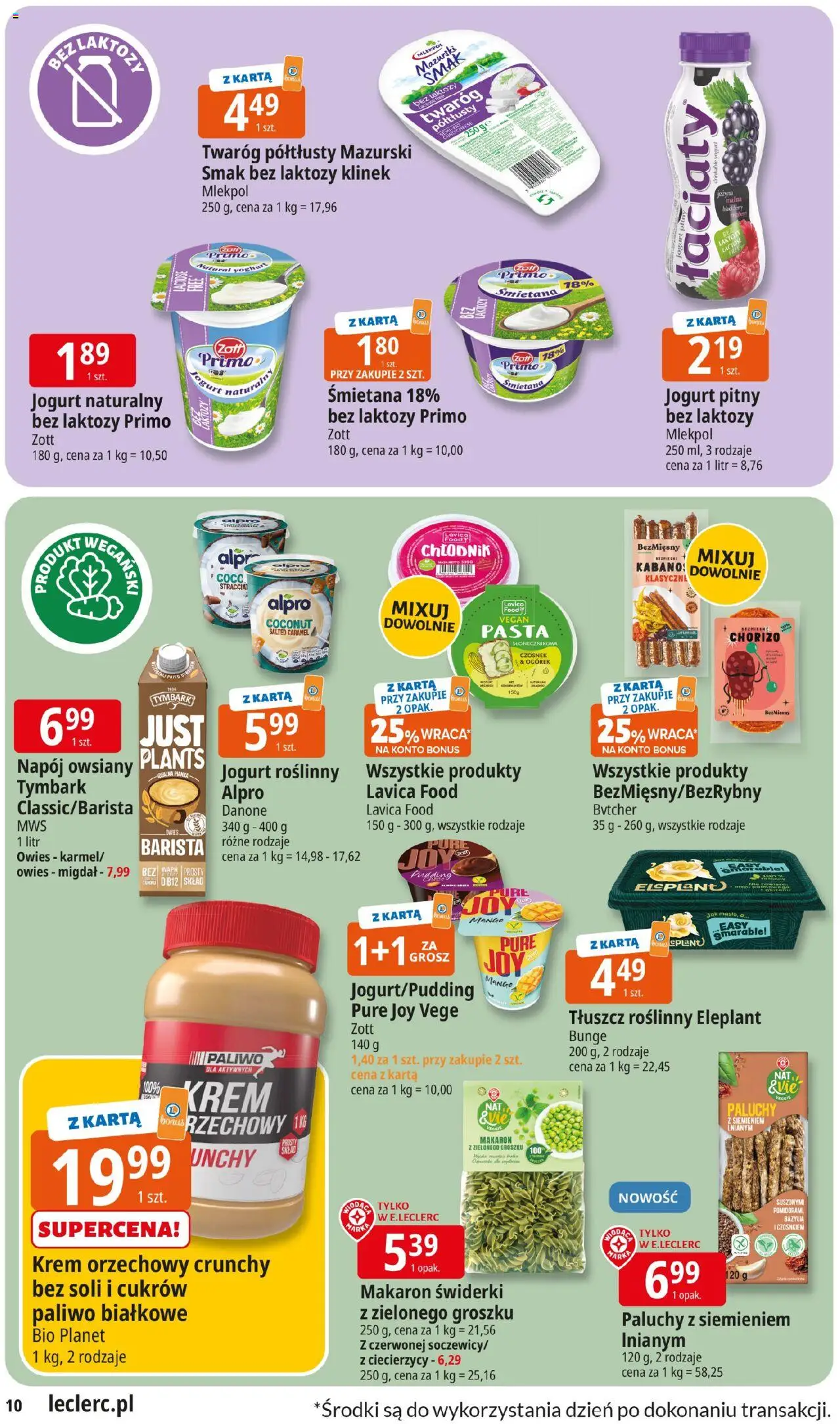 E.Leclerc Gazetka - Zamość od 22.07.2025 | Strona: 10 | Produkty: Mango, Napój owsiany, Karta, Jogurt naturalny