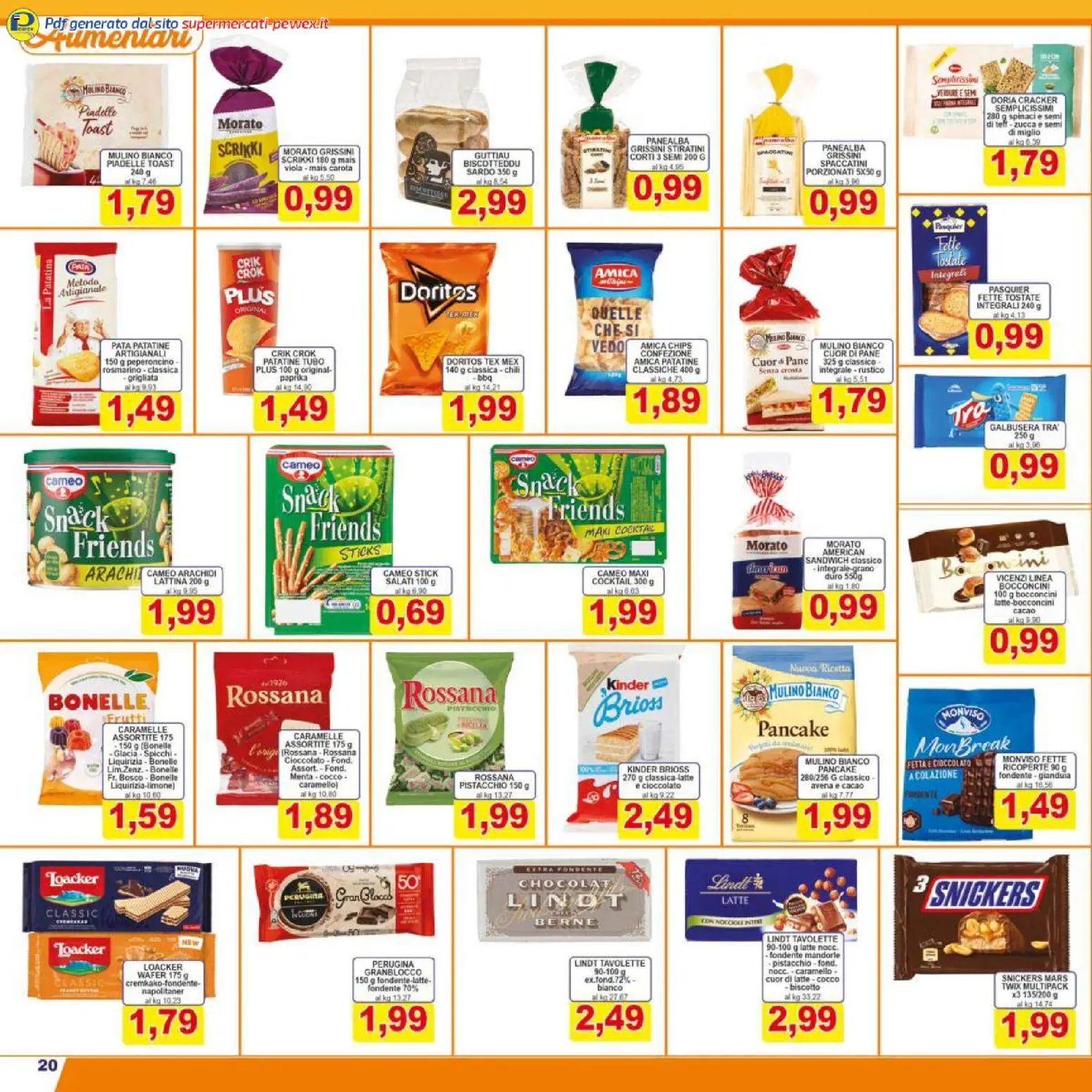 Volantino Pewex del 17.03.2026 | Pagina: 20 | Prodotti: Cioccolato, Verdure, Mandorle, Cocco