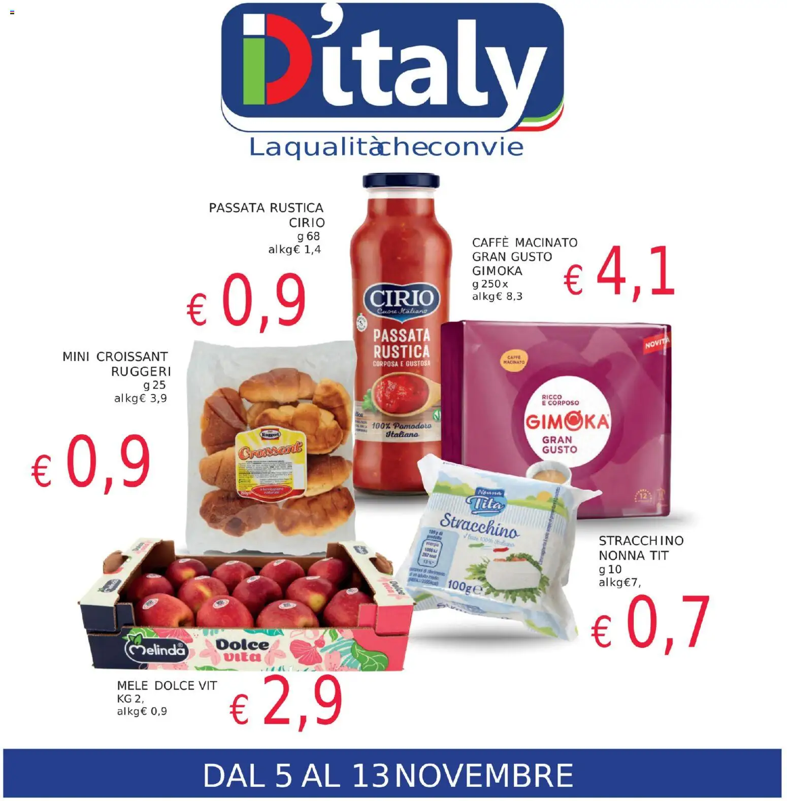 Volantino Coal del 05.11.2025 | Pagina: 1 | Prodotti: Mele, Pomodoro, Stracchino, Croissant