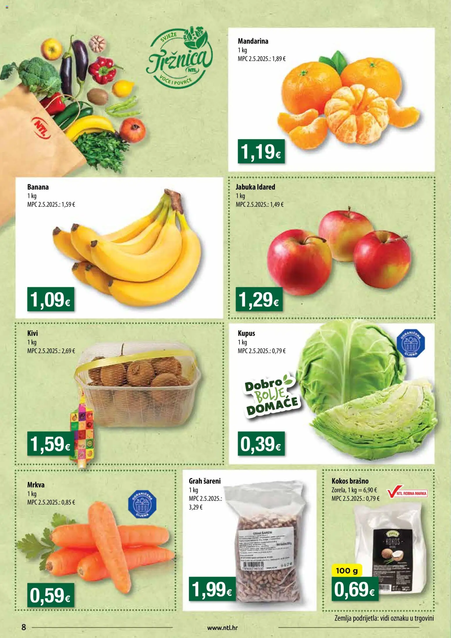 NTL katalog | vrijedi od 11.02.2026 | Stranica: 8 | Proizvodi: Grah, Kivi, Mrkva, Kupus