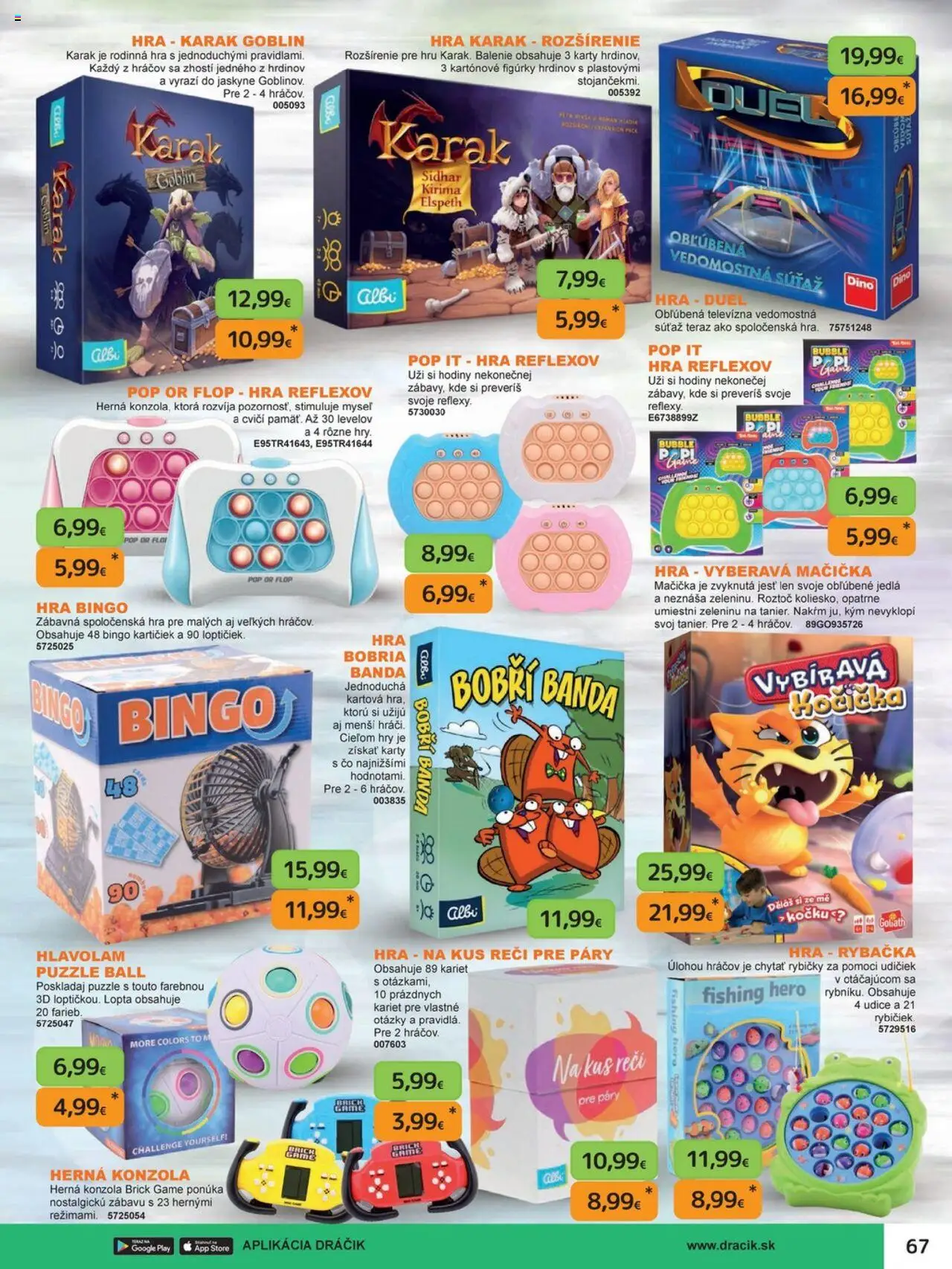 Nové Dráčik akcie – leták je platný od 03.10.2025 | Strana: 67 | Produkty: Hodiny, Herná konzola, Lopta, Puzzle