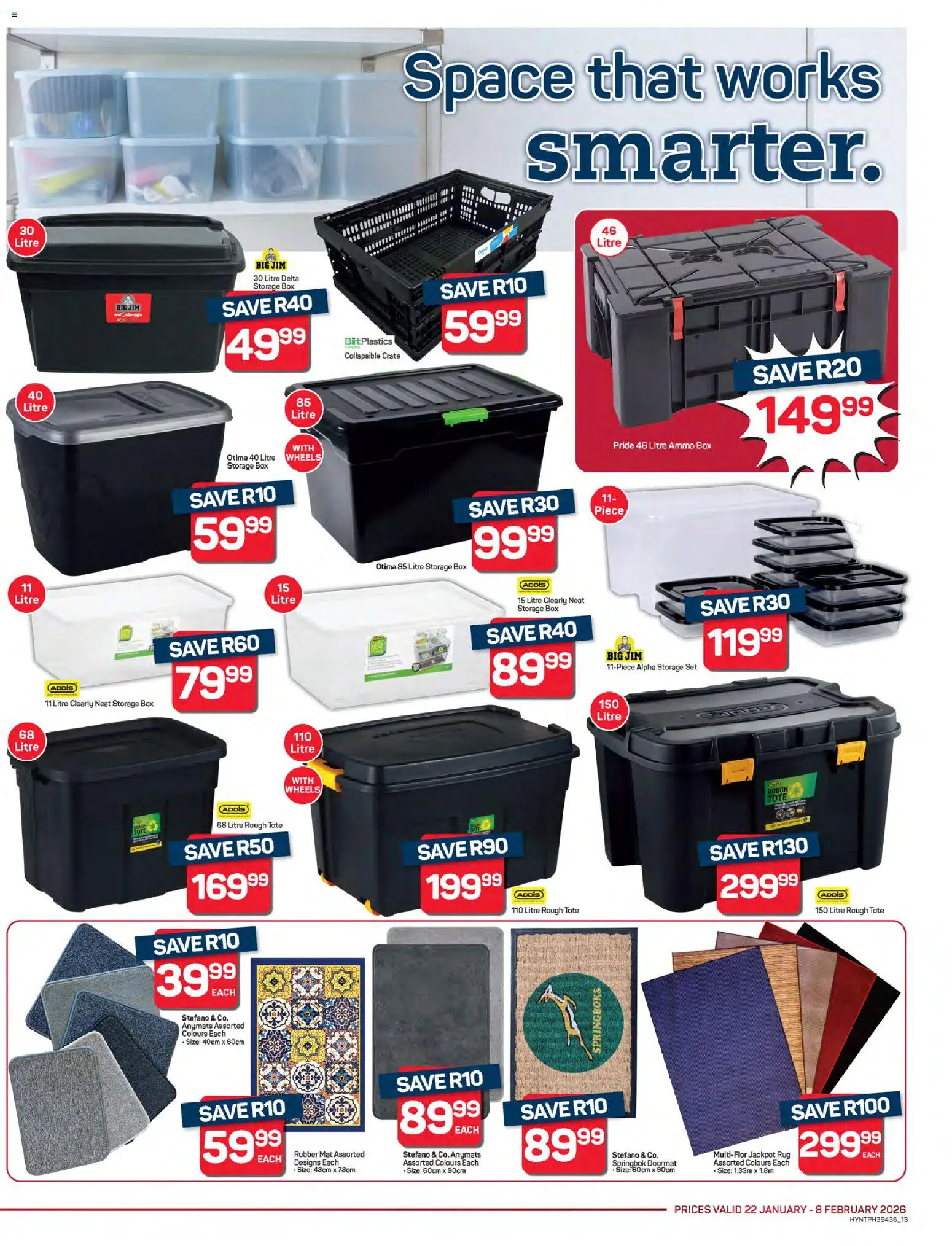 New Pick n Pay catalogue – valid from 22.01.2026 | Page: 13 | Products: Rug, Crate, Box, Doormat