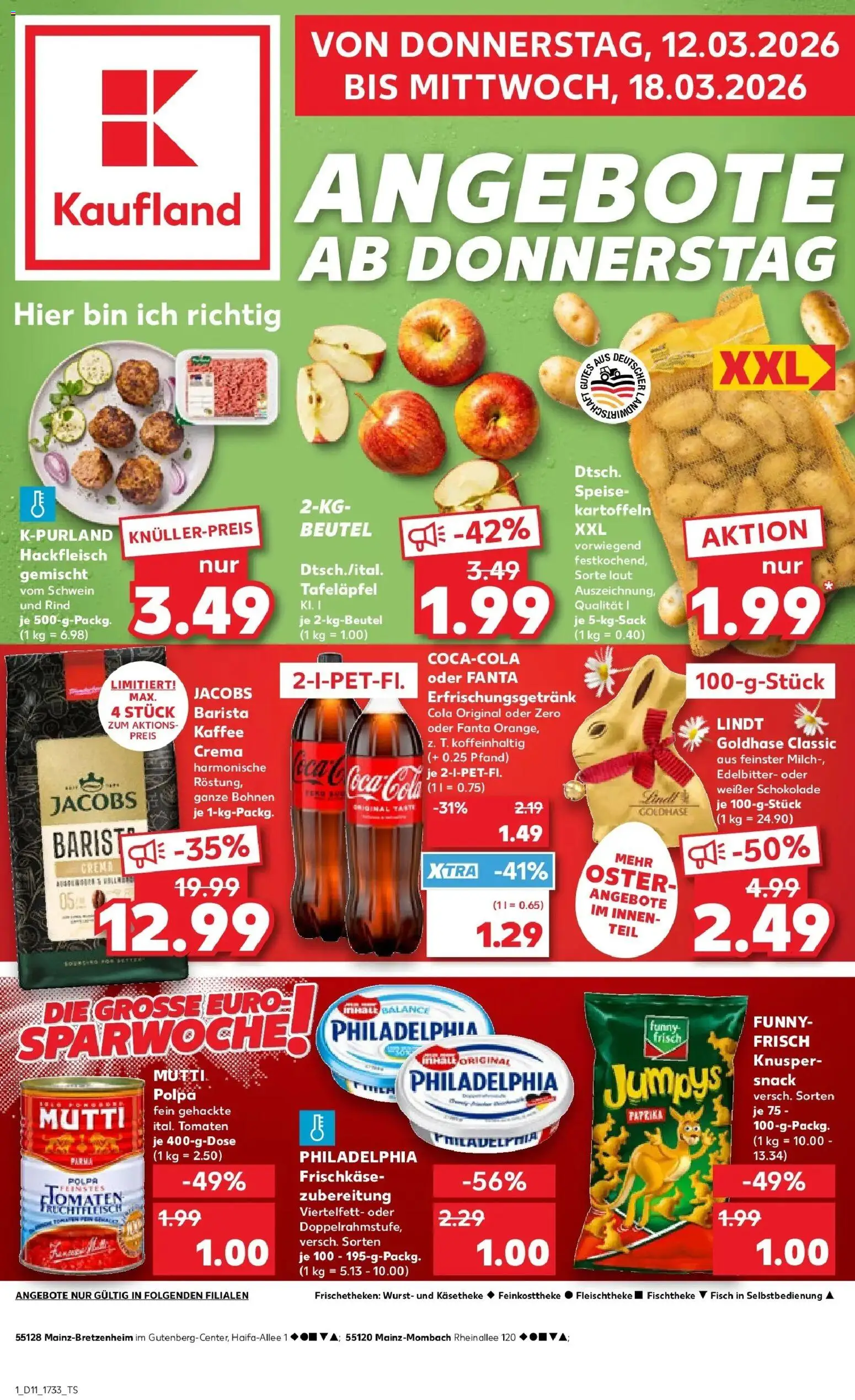 Kaufland Prospekt Mainz	 – gültig ab 09.03.2026 | Seite: 13 | Produkte: Milch, Tomaten, Paprika, Wurst