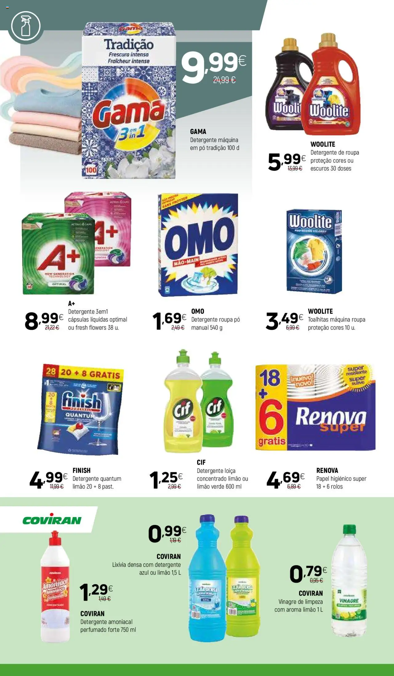 Coviran folheto │ válido de 17.06.2025 | Página: 18 | Produtos: Vinagre, Papel higiénico, Pó, Detergente