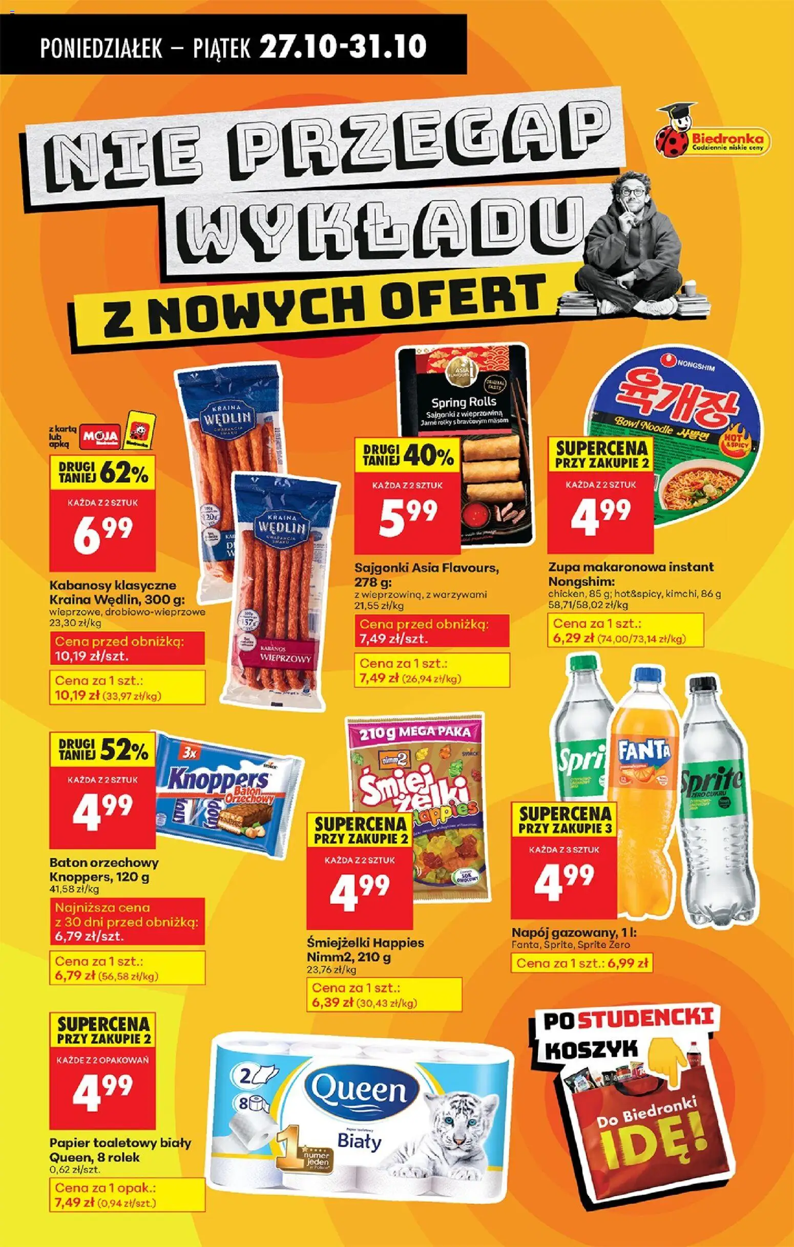 Biedronka gazetka od 27.10.2025 | Strona: 57 | Produkty: Karta, Sprite, Kabanosy, Zupa