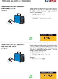 Anteprima del volantino Eurobrico Saldatrici e accessori catalogo valido a partire dal 23.07.2025 | Pagina: 11 | Prodotti: Saldatrice, Generatore
