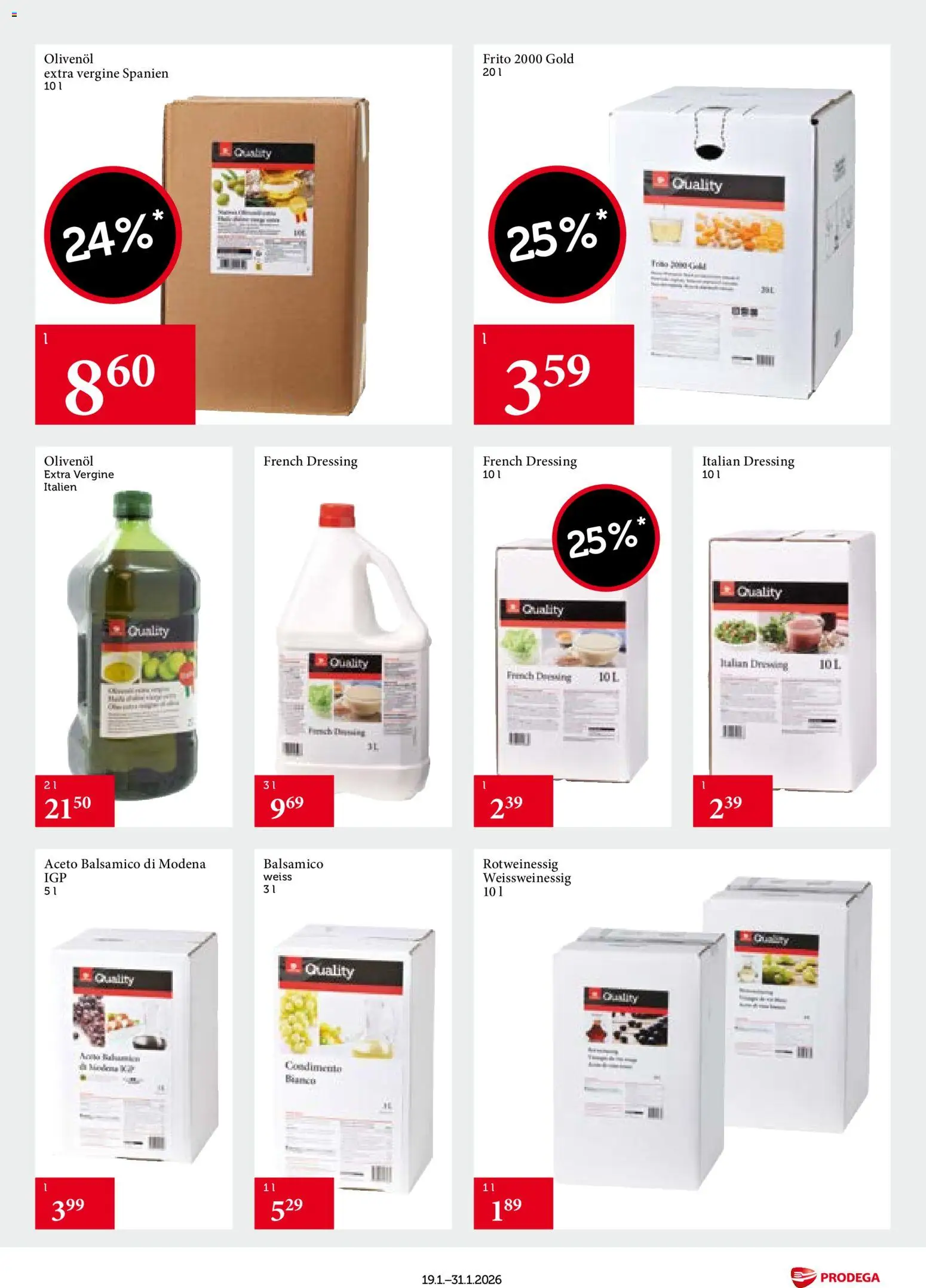 Prodega Aktionen Transgourmet Quality – gültig ab 19.01.2026 | Seite: 9 | Produkte: Balsamico, Dressing