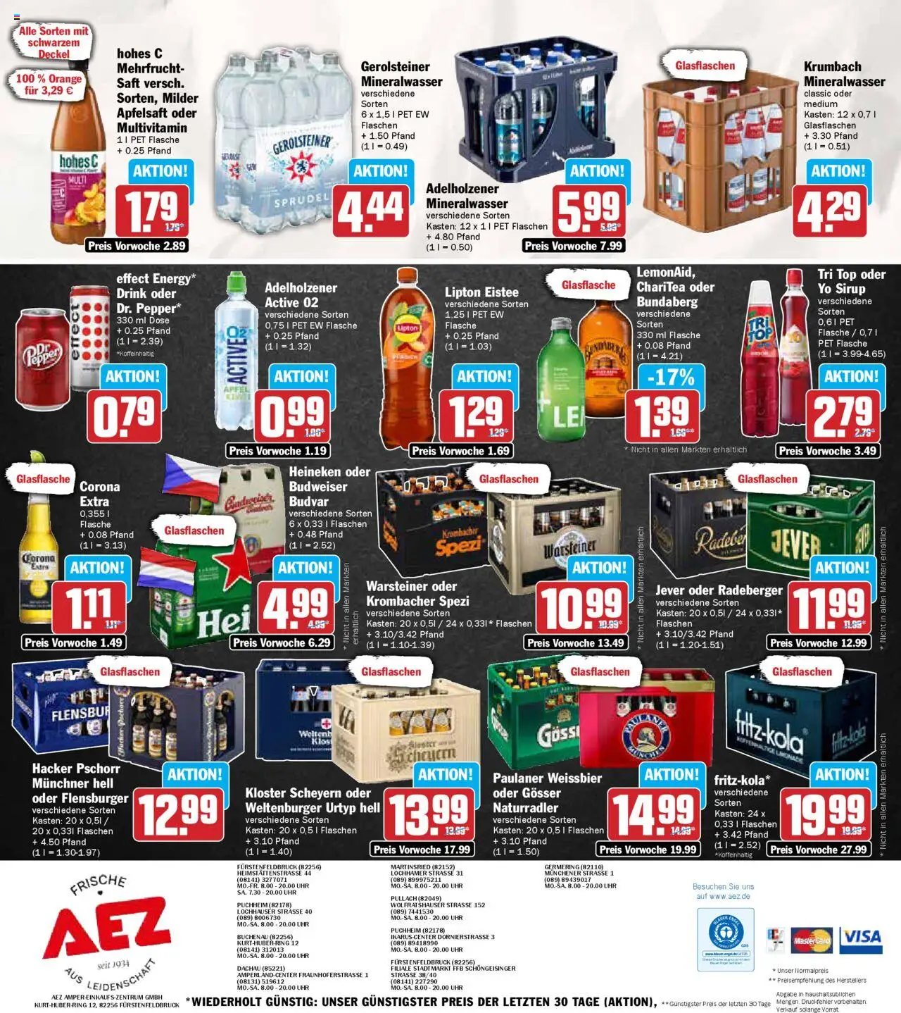 AEZ Prospekt 	 - gültig ab dem 28.07.2025 | Seite: 16 | Produkte: Mineralwasser, Heineken, Budweiser, Gerolsteiner