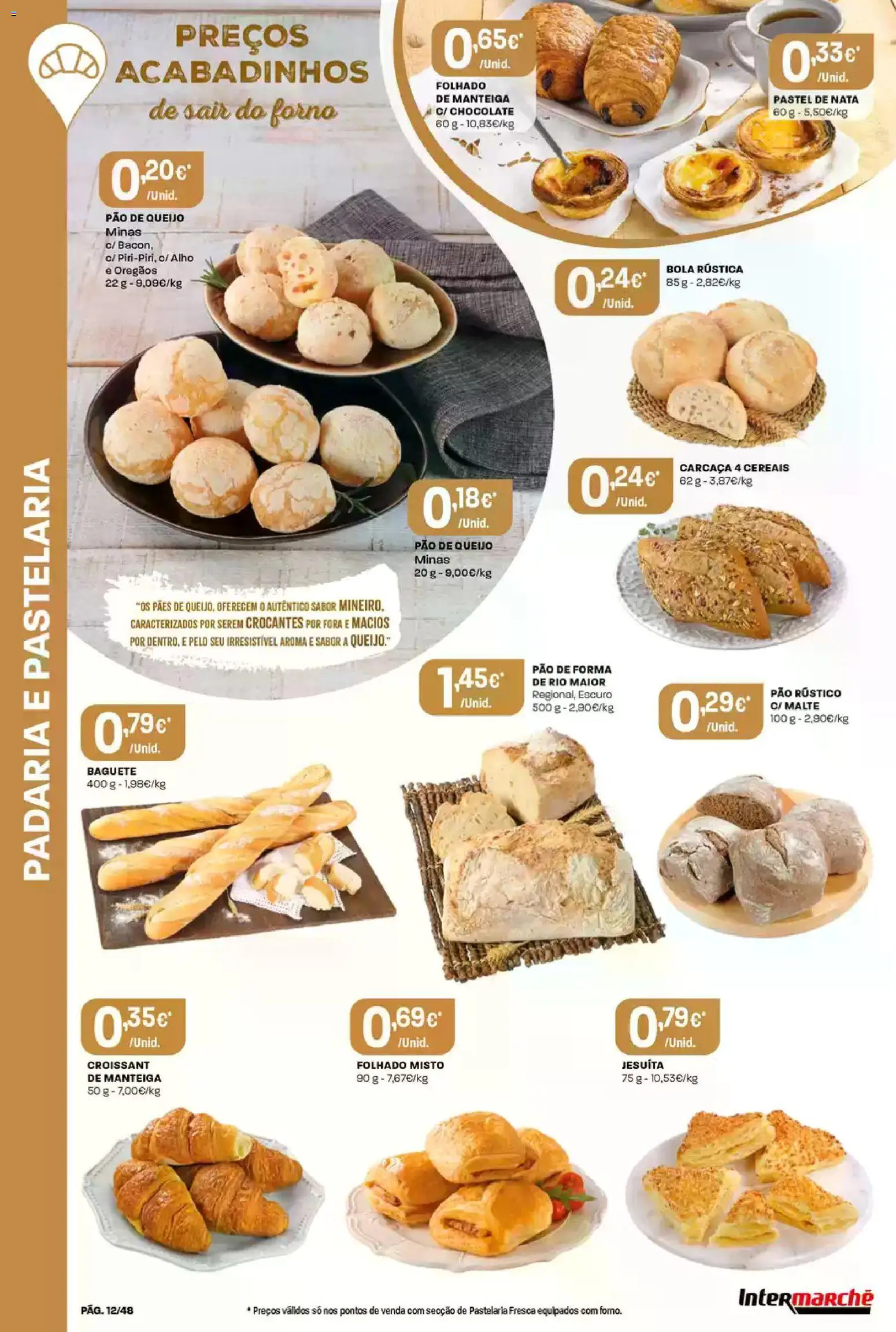 Intermarché folheto │ válido de 12.02.2026 | Página: 12 | Produtos: Forno, Pão, Chocolate, Nata