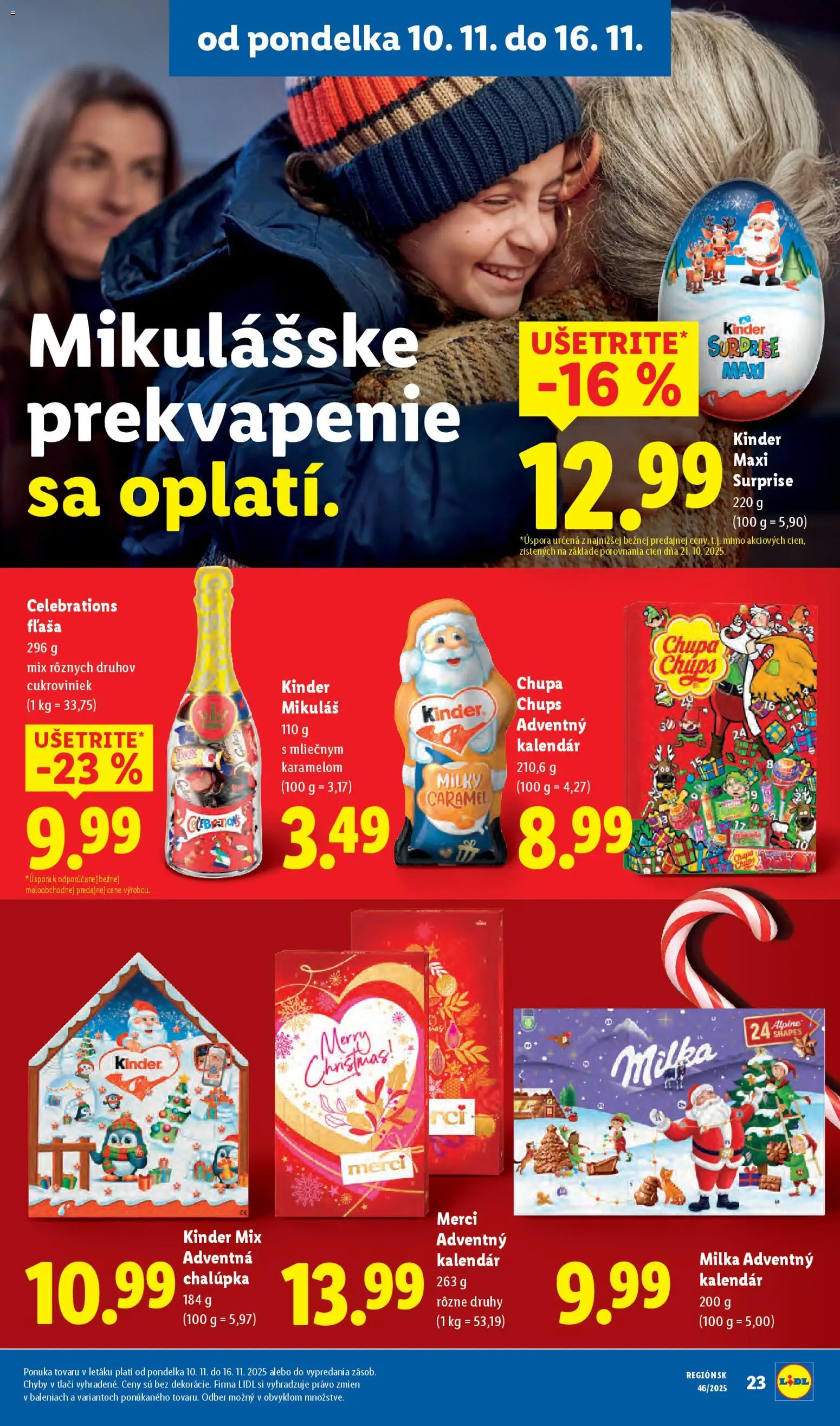 Nové Lidl akcie – leták je platný od 10.11.2025 | Strana: 36 | Produkty: Merci, Kinder, Kinder Surprise, Milka