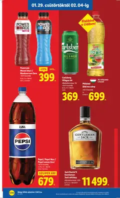 Pepsi / Pepsi Max / Pepsi Lemon Zero, +50 Ft betétdíj 2,25 l; 1 l = 302 Ft - amely érvényes a következő dátumtól: 29.01.2026 | Oldal: 16