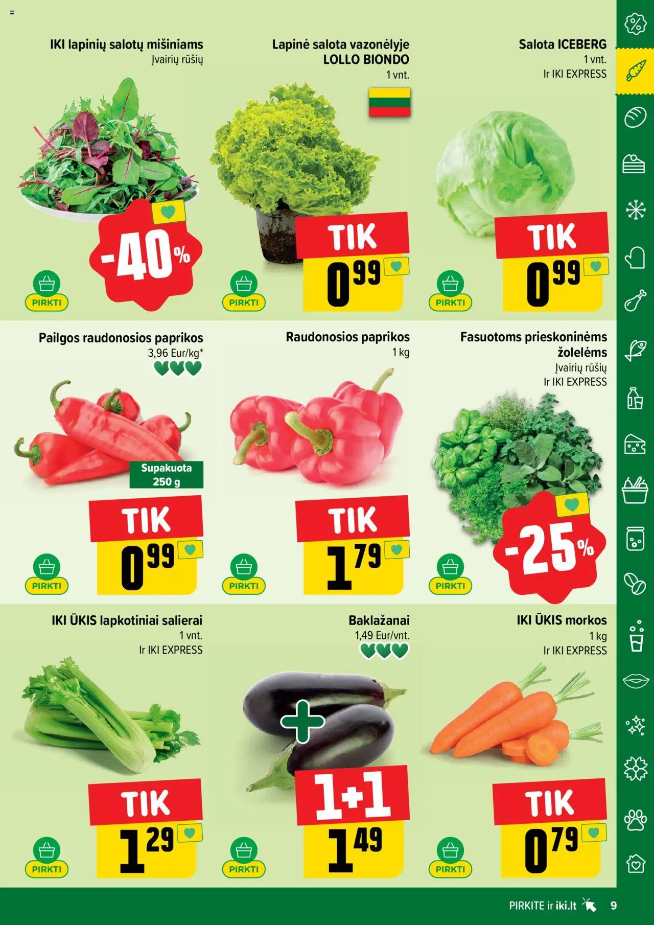 IKI - Leidinys│galioja nuo 11.08.2025 | Puslapis: 9 | Prekių: Salota, Morkos
