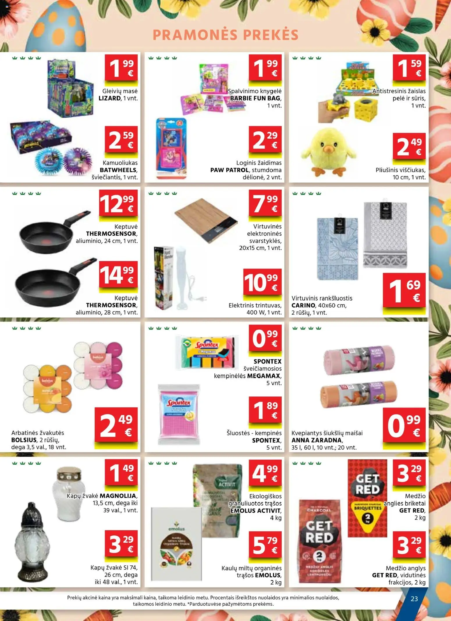 AIBE akcijos nuo 19.03.2026 | Puslapis: 23 | Prekių: Keptuvė, Rankšluostis, Pelė, Žaidimas