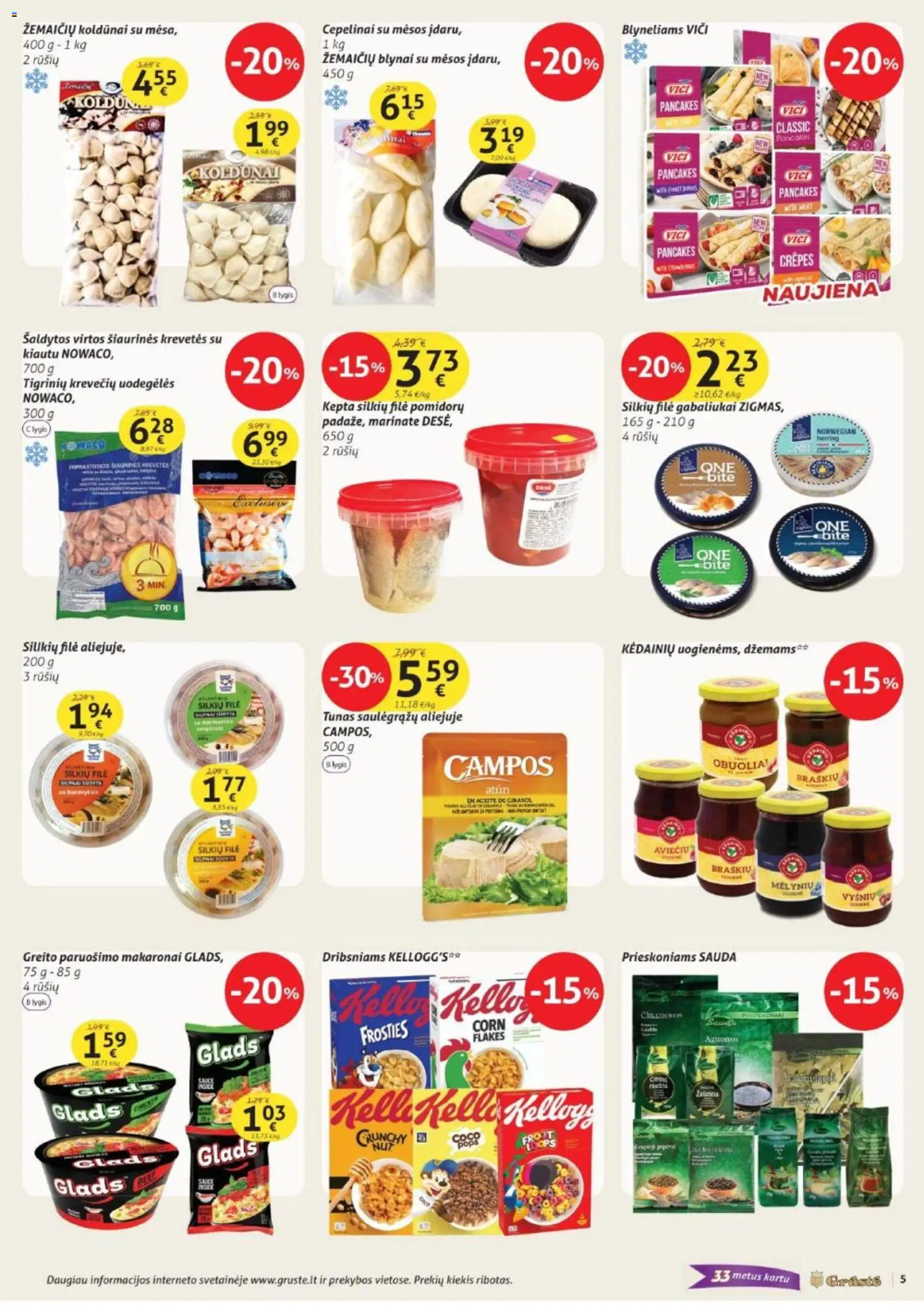 GRUSTE akcijos nuo 21.11.2025 | Puslapis: 5 | Prekių: Silkių filė, Makaronai
