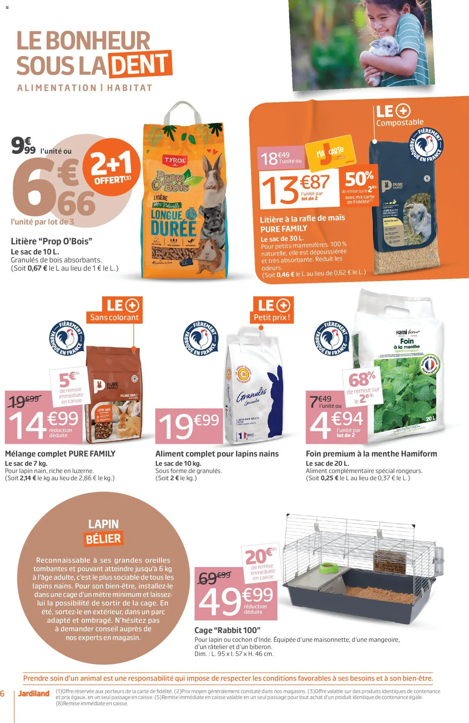 {H1} | Page: 6 | Produits: Menthe, Mais, Granules de bois, Cage