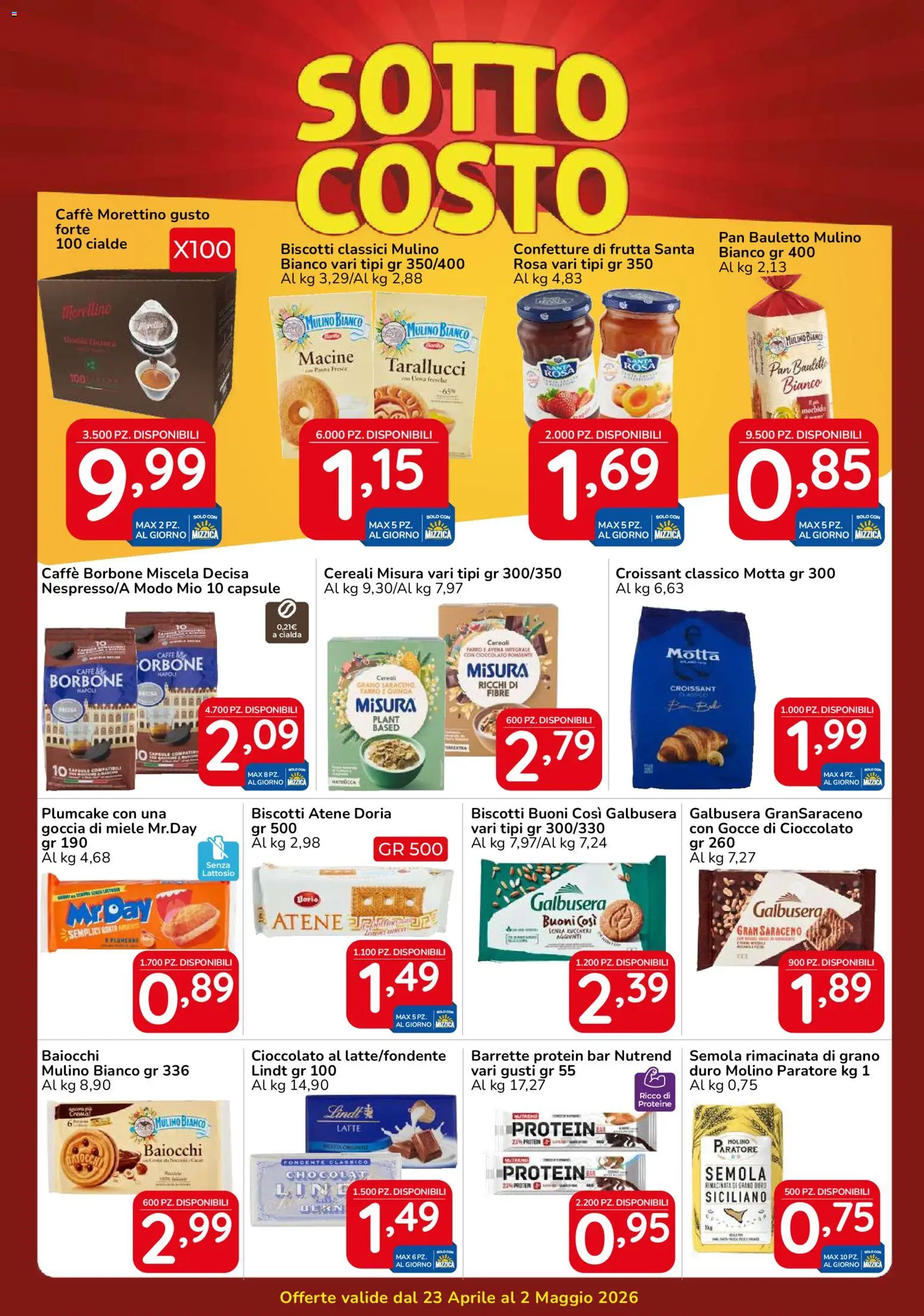 Volantino Famila del 23.04.2026 | Pagina: 4 | Prodotti: Caffè, Cioccolato, Cereali, Miele