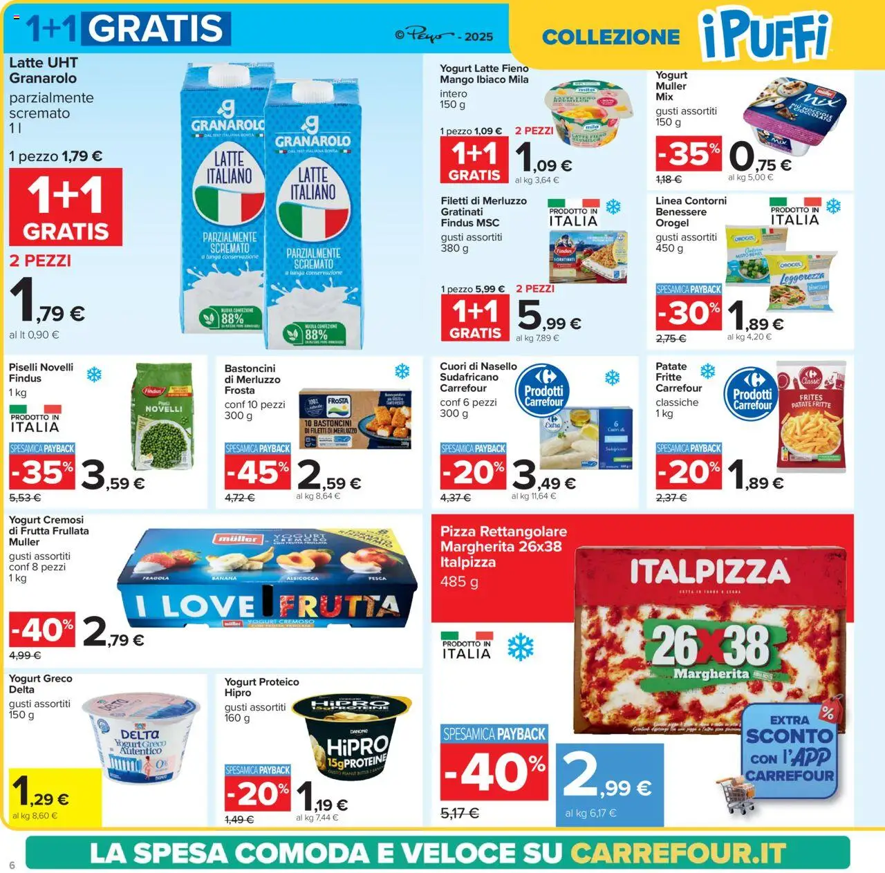 Volantino Carrefour del 05.05.2025 | Pagina: 6 | Prodotti: Yogurt, Merluzzo, Patate, Piselli