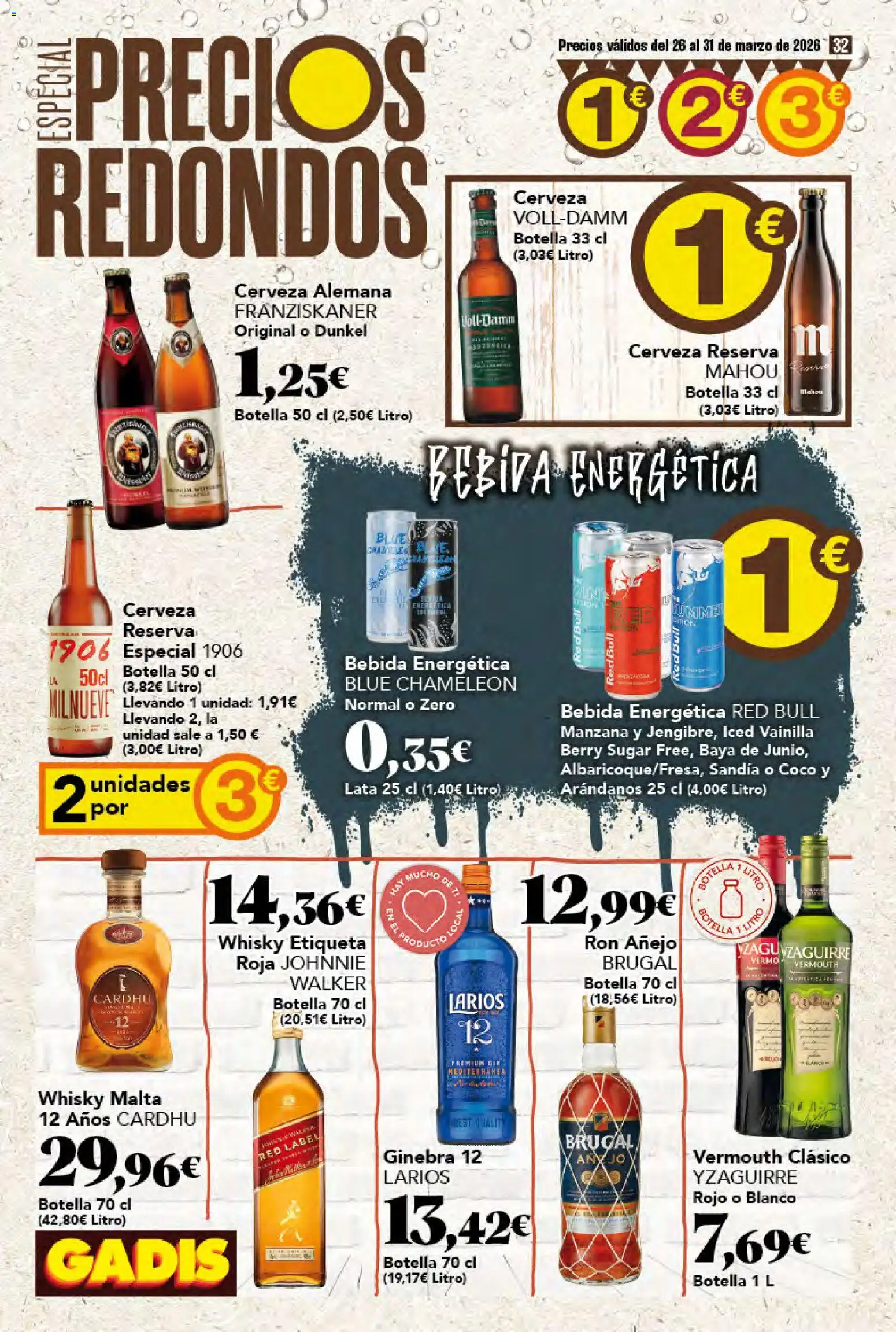 Gadis folleto │ válido desde el 26.03.2026 | Página: 32 | Productos: Ron, Τυρόπιτα, Whisky, Sandía