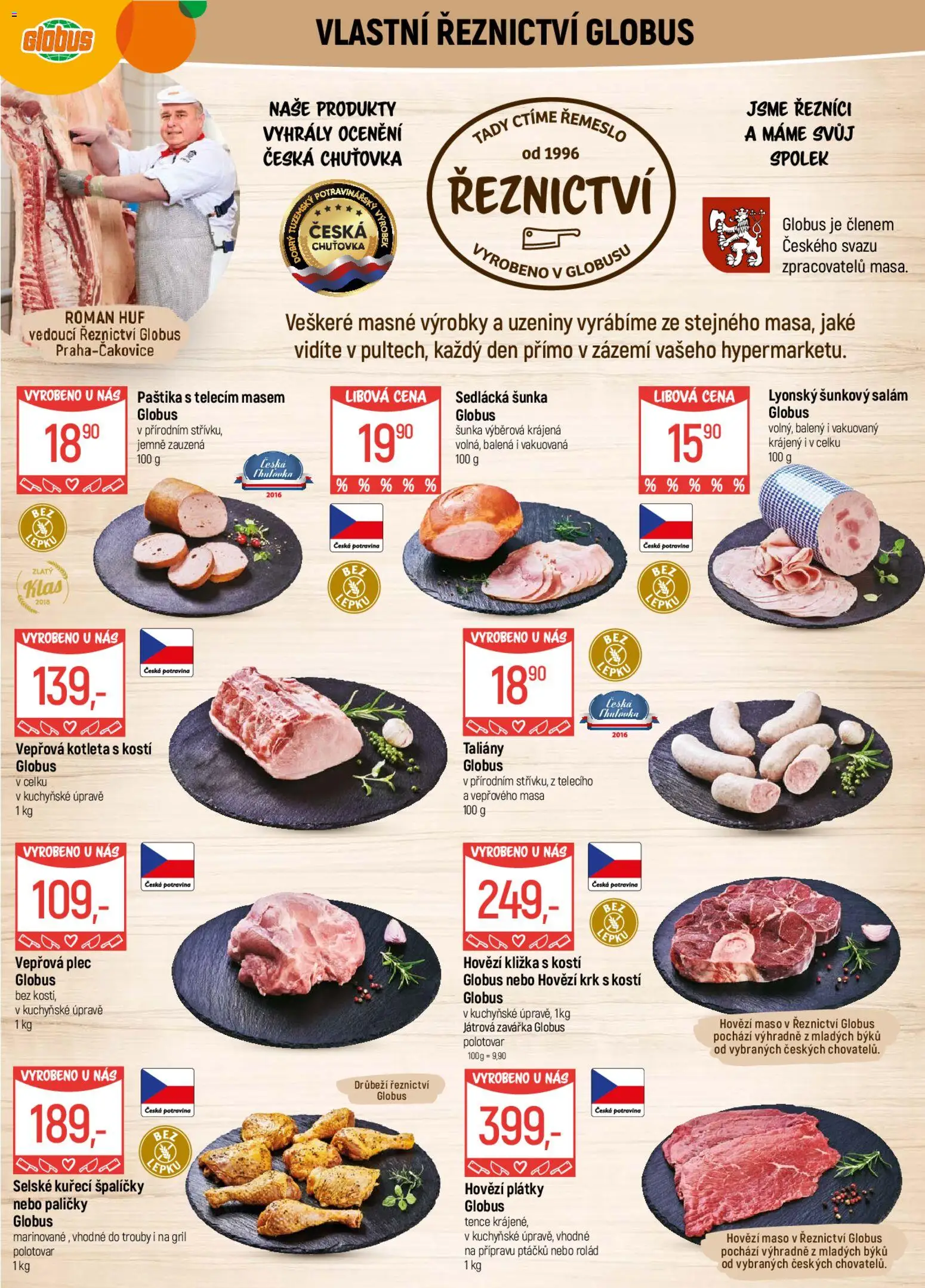 Globus leták od 18.02.2026 | Strana: 5 | Produkty: Hovězí maso, Hovězí kližka, Vepřová kotleta, Paštika