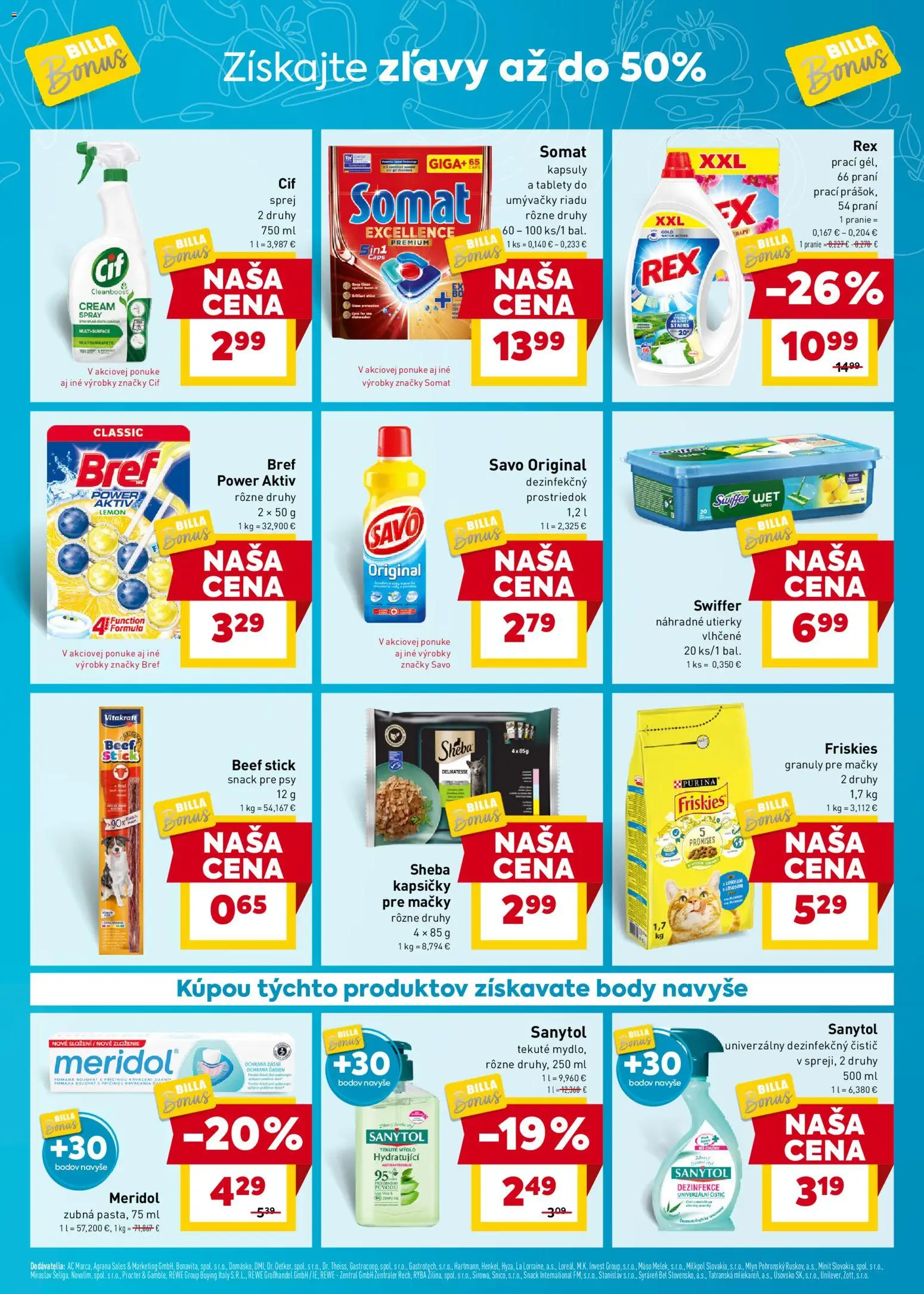 Nové Billa akcie – leták je platný od 29.10.2025 | Strana: 11 | Produkty: Friskies, Savo, Ryba, Cif