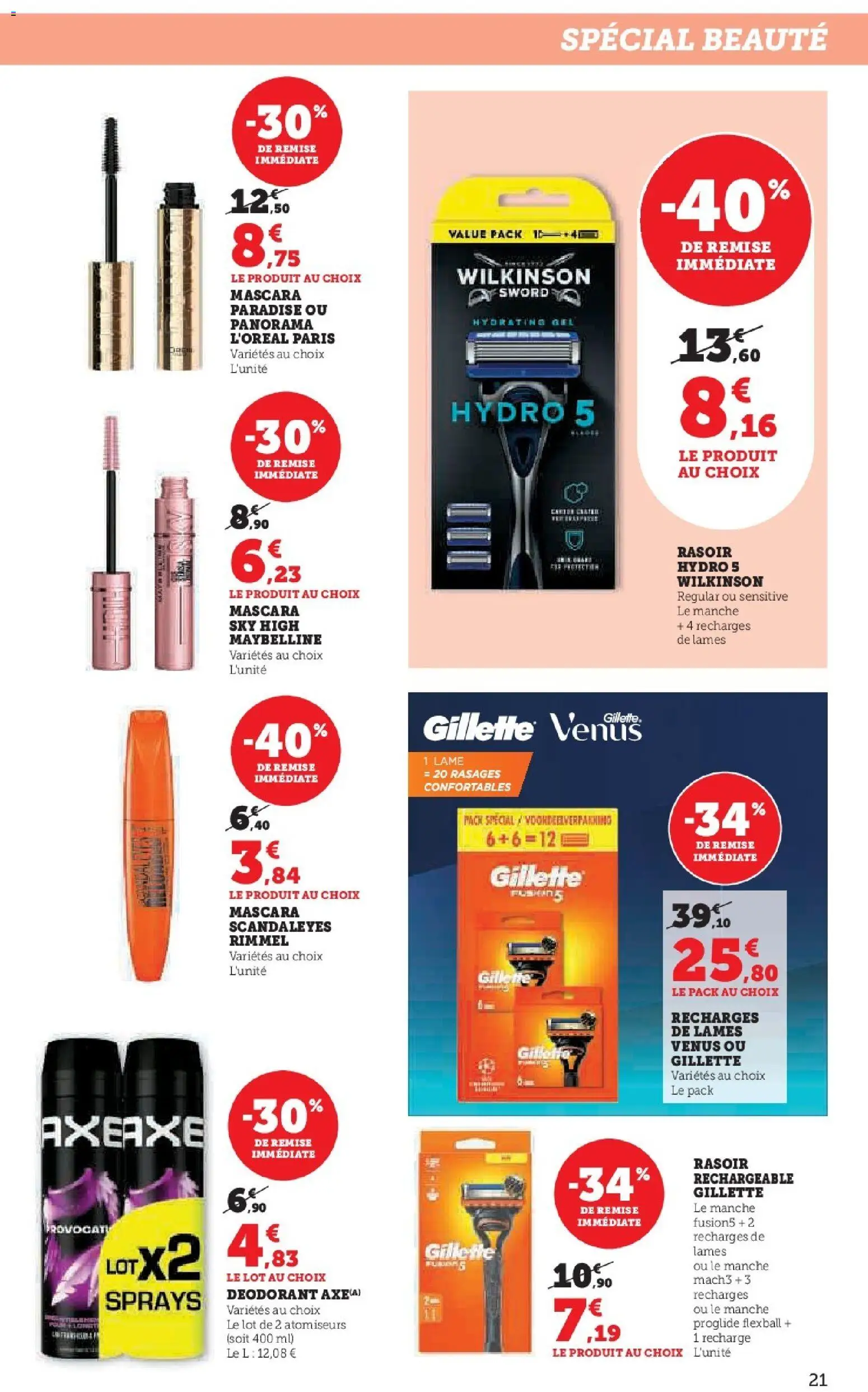 {H1} | Page: 21 | Produits: Rasoir, Mascara, Déodorant