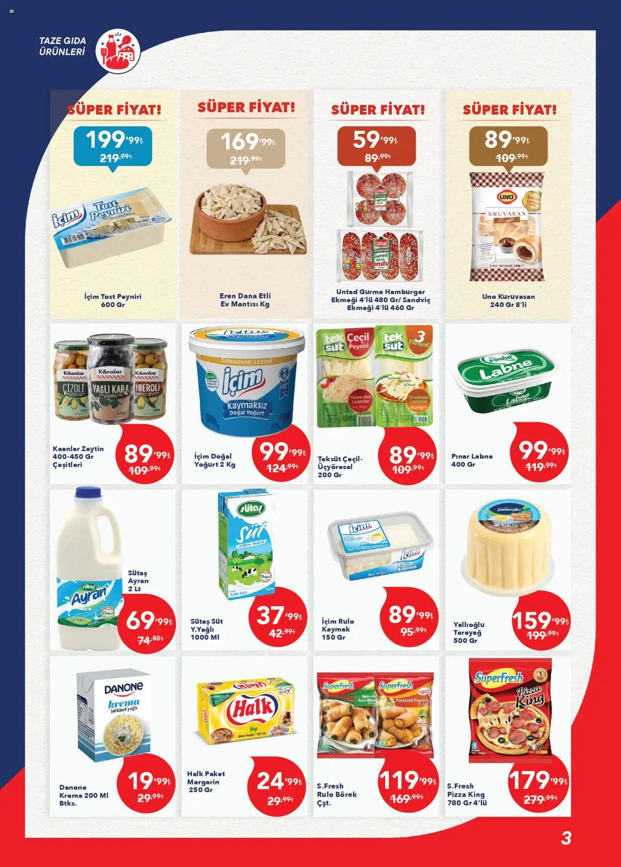 Kim Market Katalog - Ege Insert - 13.10.2025 tarihinden itibaren geçerlidir | Sayfa: 3 | Ürünler: Süt, Yoğurt, Krema, Zeytin