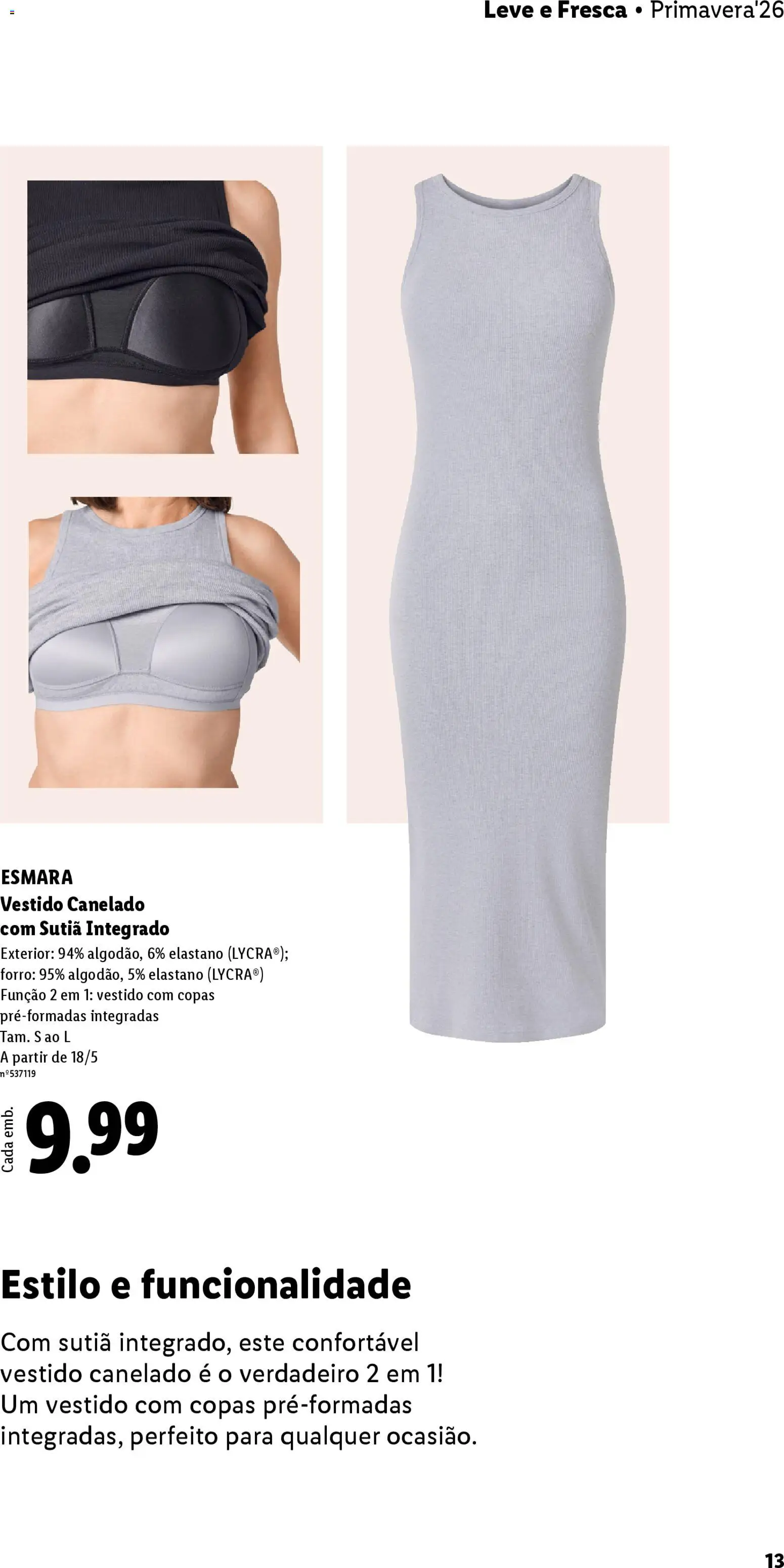 Lidl folheto Esmara │ válido de 20.04.2026 | Página: 13 | Produtos: Vestido, Sutiã