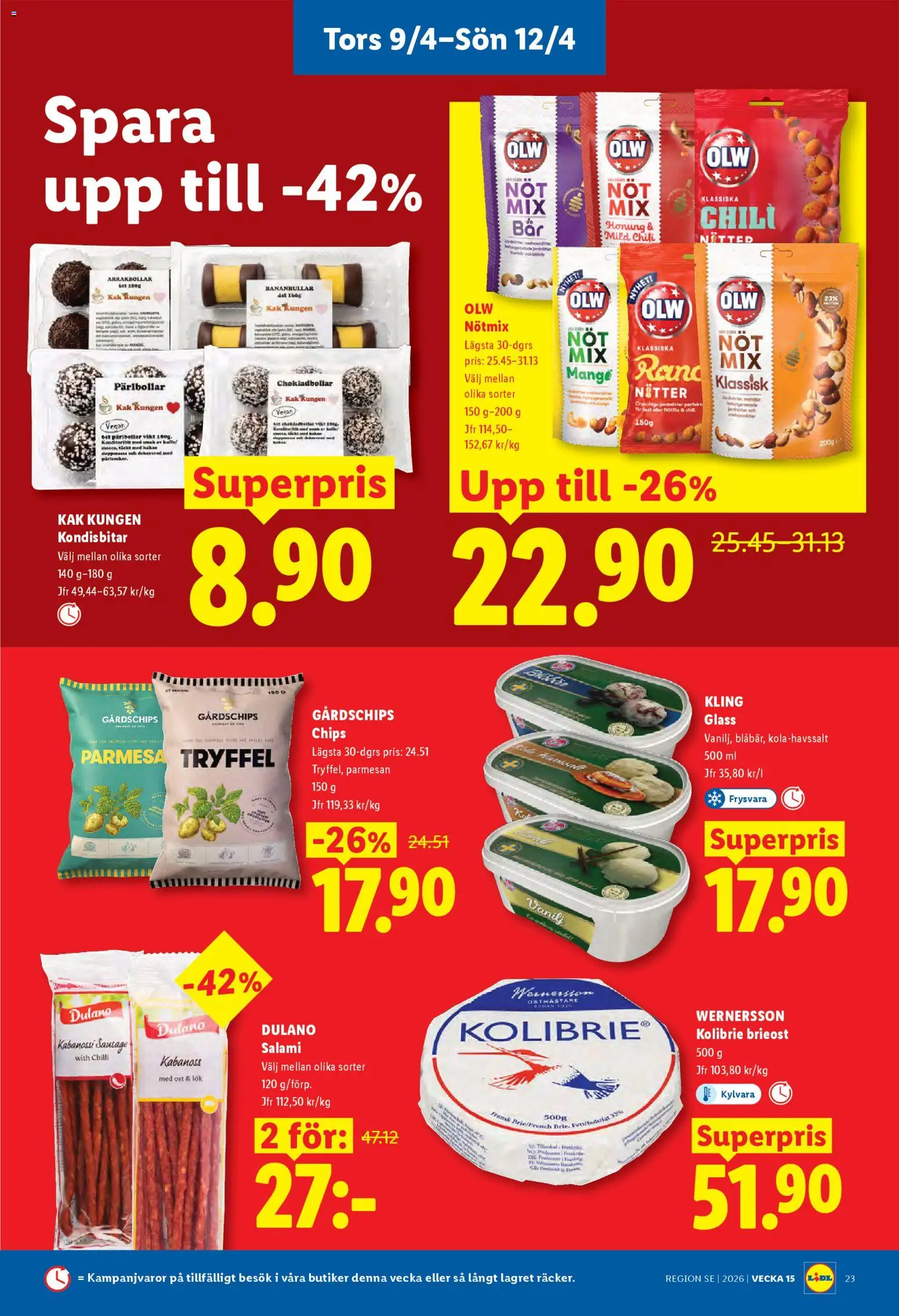 Lidl reklamblad aktuell från 06.04.2026 | Sida: 27 | Produkter: Chips, Chili, Salami, Glass