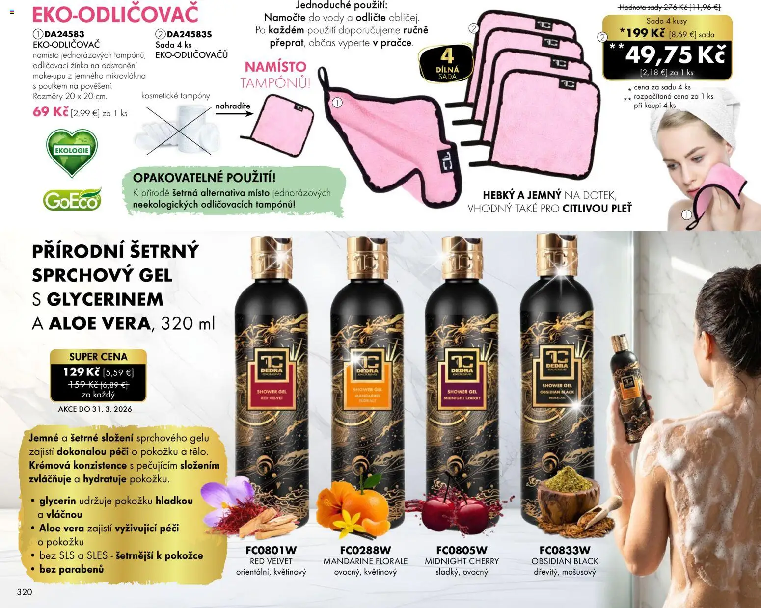 Nové Dedra akcie – leták je platný od 01.03.2026 | Strana: 20 | Produkty: Sprchový gél