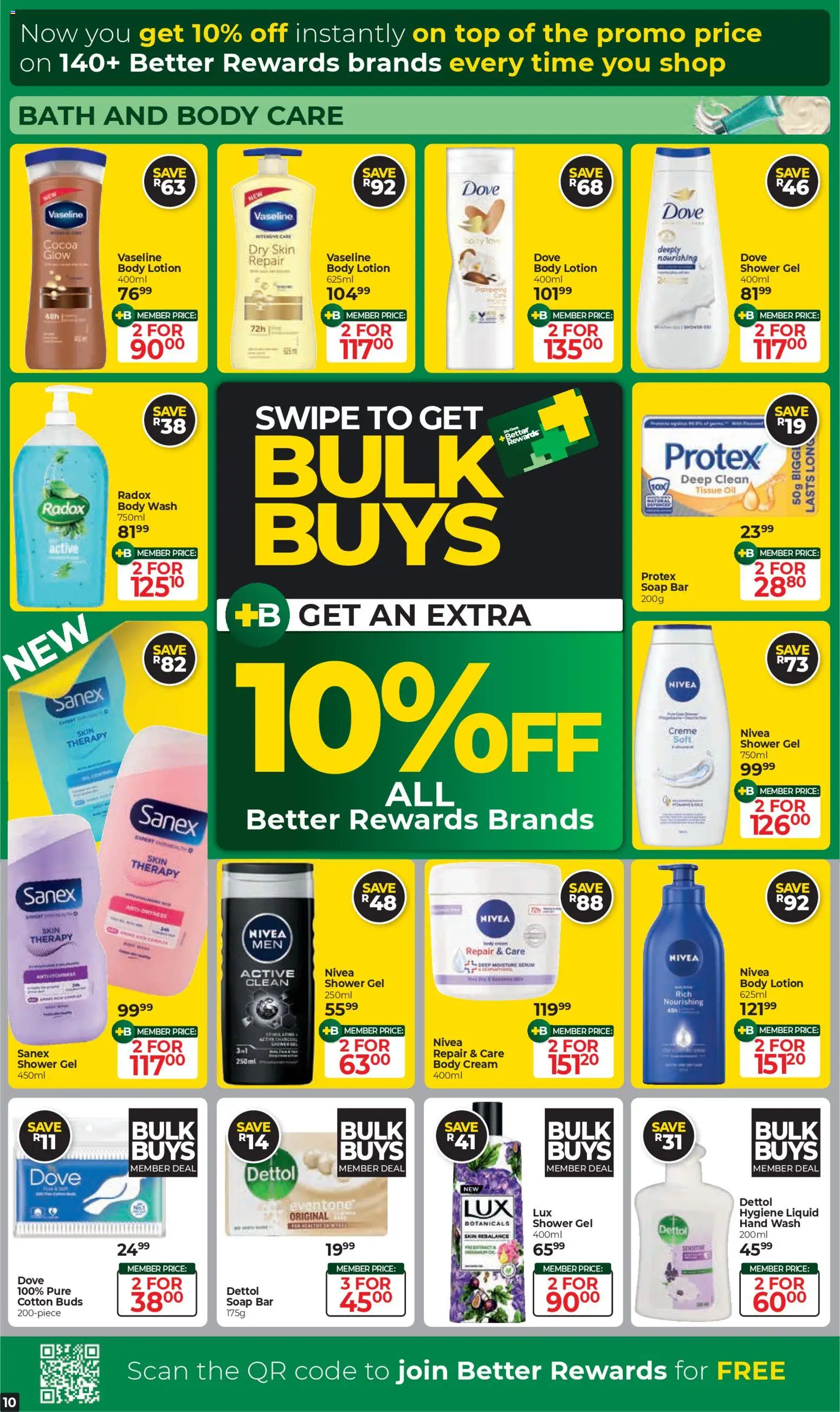 New Dis-Chem catalogue – valid from 18.11.2025 | Page: 10 | Products: Shower, Cream, Shower gel, Cotton buds