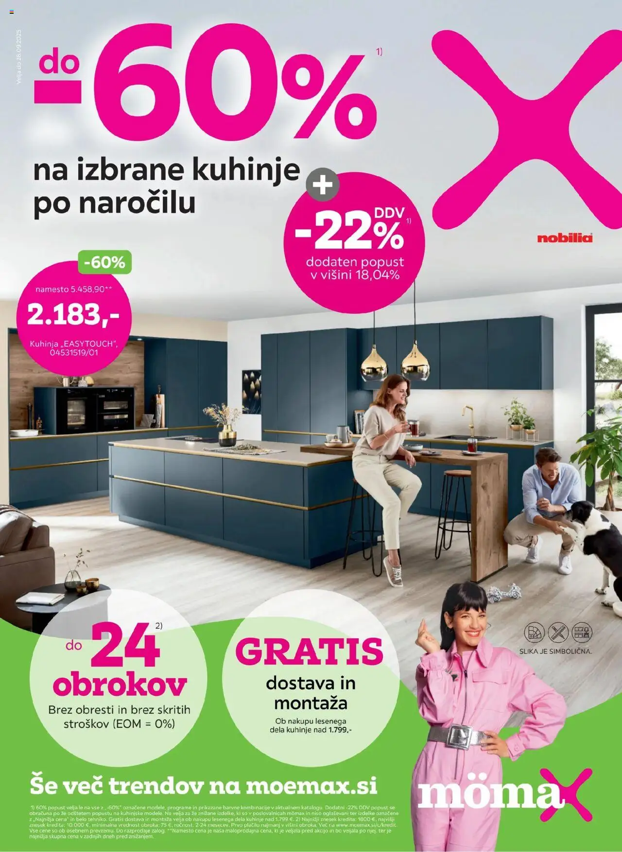 Mömax katalog do -60% + -22% DDV na izbrane kuhinje po meri │ velja od 18.08.2025 | Stran: 1 | Izdelki: Kuhinja