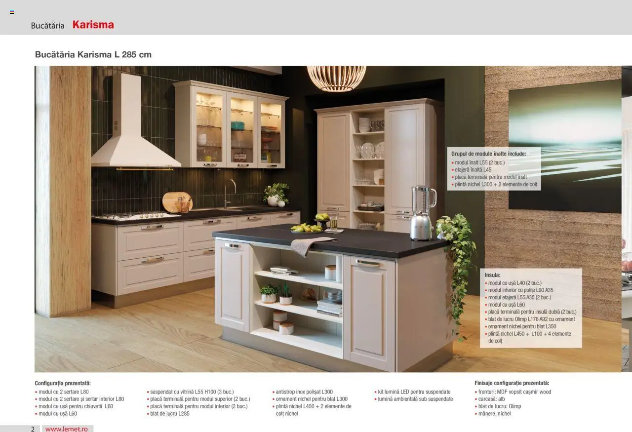 Lem’s catalog - Bucătăria Karisma – valabil de la 17.11.2023 | Pagină: 2 | Produse: Carcasă, Chiuvetă, Vitrină, Etajeră
