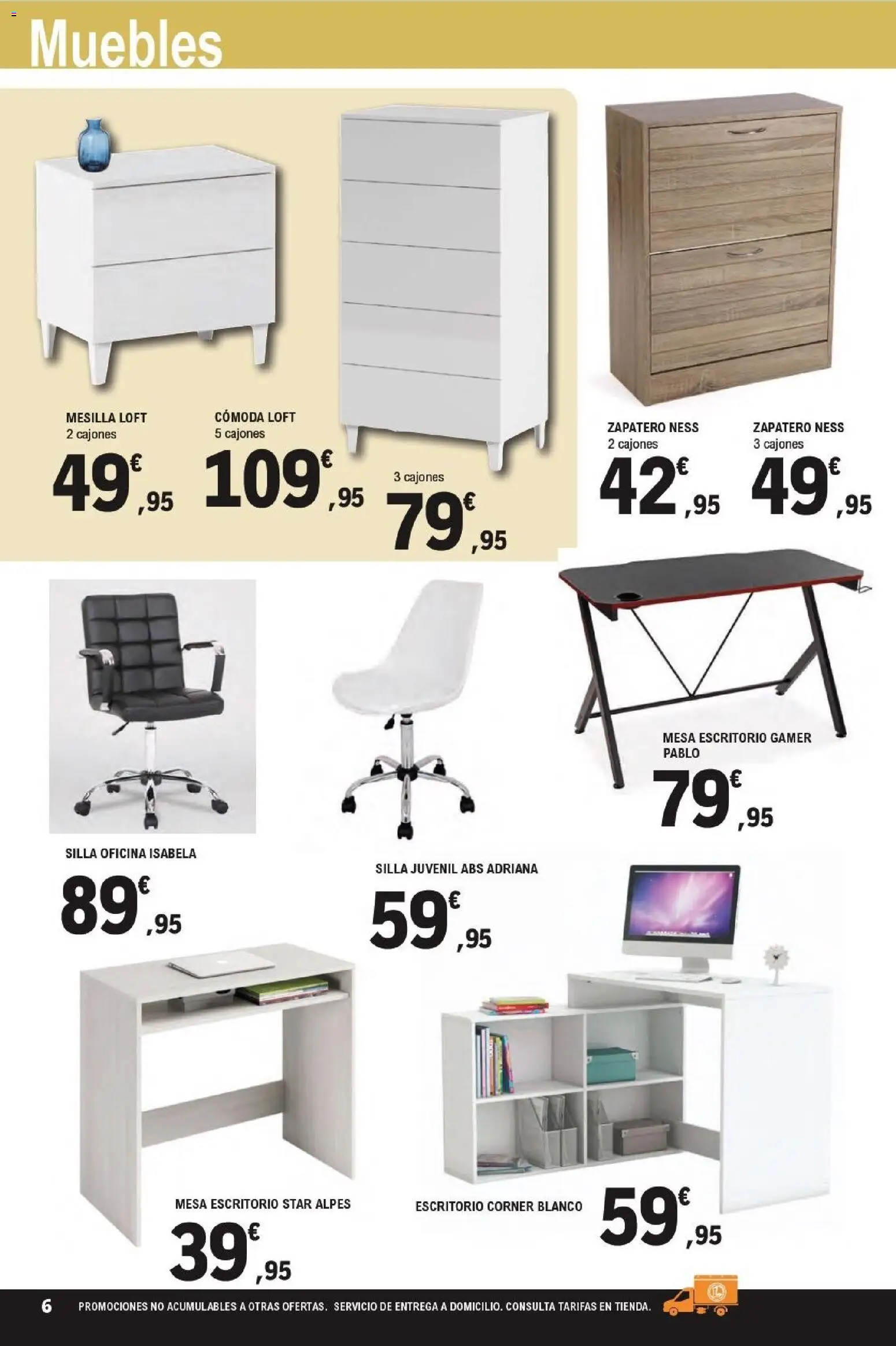 E.Leclerc folleto │ válido desde el 21.01.2026 | Página: 6 | Productos: Zapatero, Muebles, Mesa, Silla