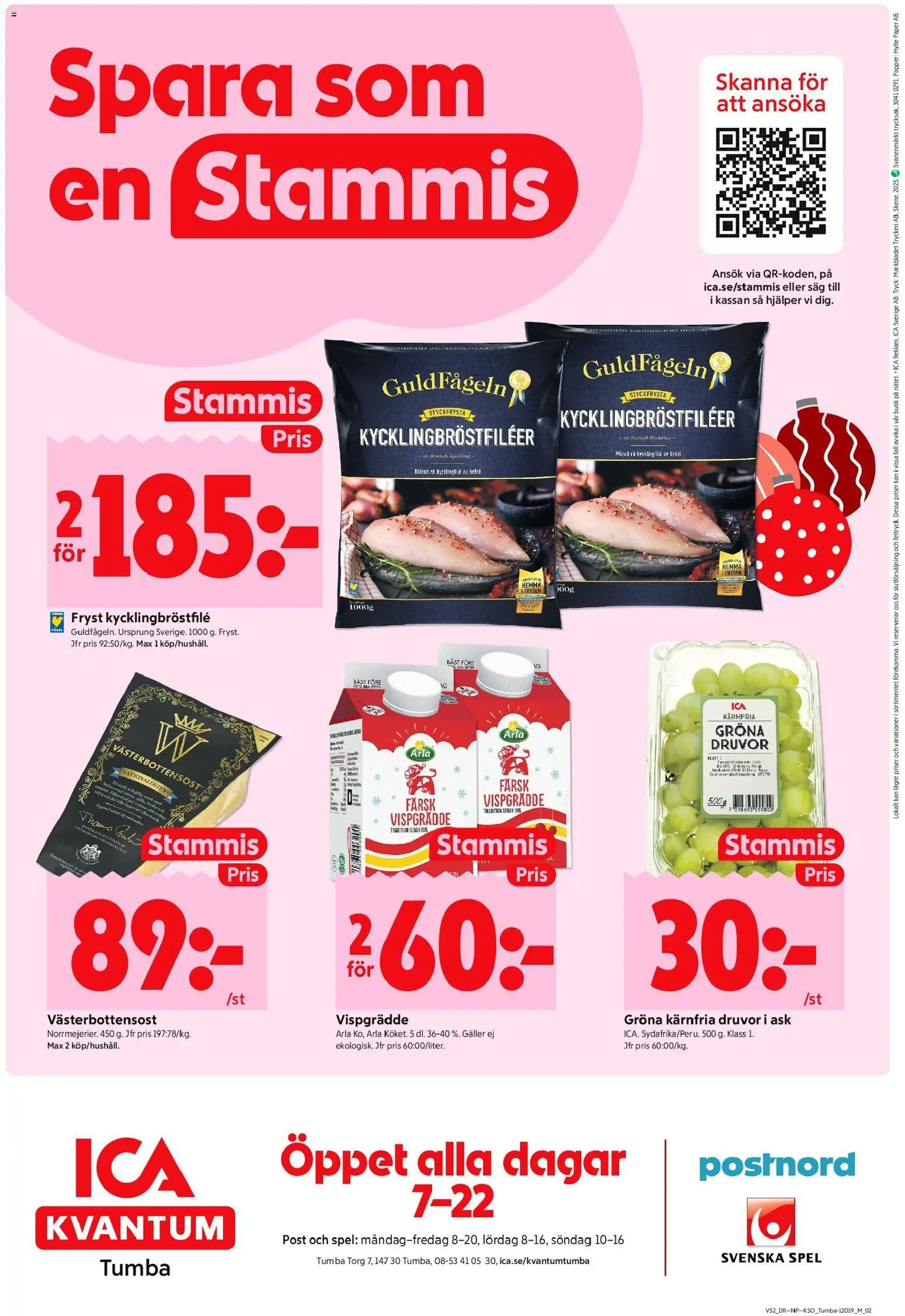 ICA Kvantum reklamblad aktuell från 22.12.2025 | Sida: 10 | Produkter: Såg, Kycklingfile, Spel, Vispgrädde