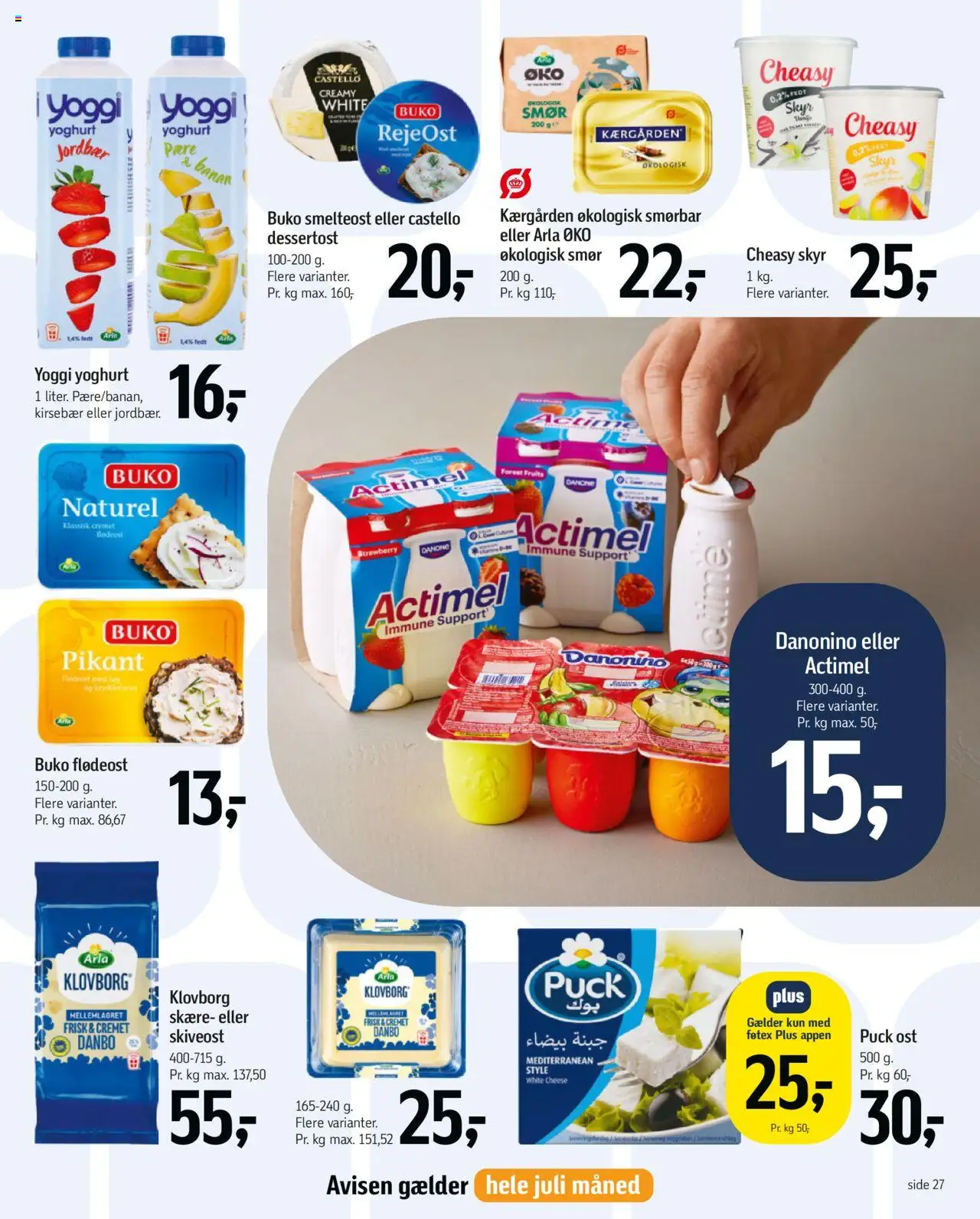 Føtex Tilbudsavis gyldig fra 27.06.2025 | Side: 33 | Produkter: Ost, Yoghurt, Løg, Flødeost