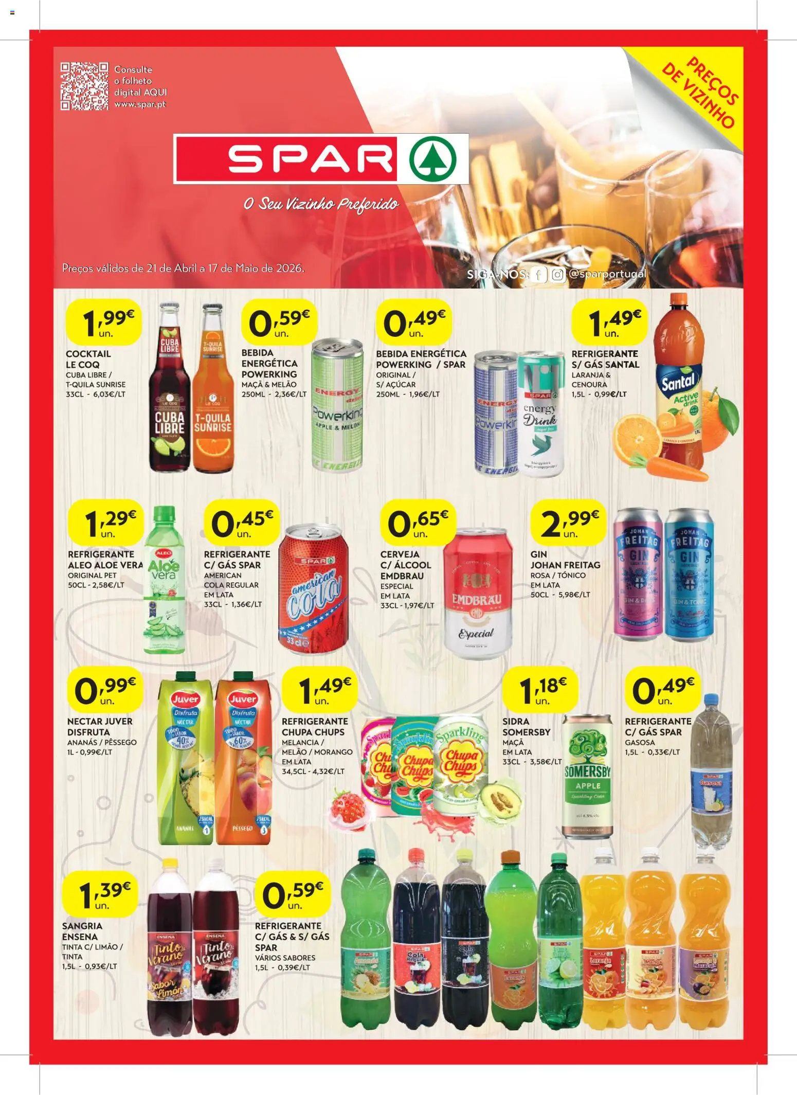 Spar - folheto │ válido de 21.04.2026 | Página: 1 | Produtos: Tinta, Somersby, Açúcar, Gin