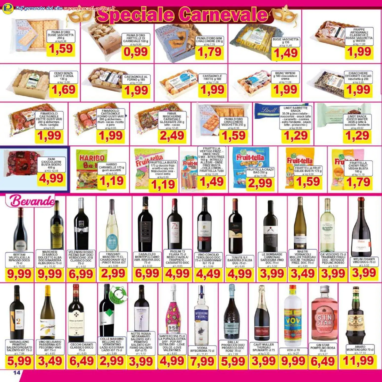 Volantino Pewex del 13.02.2026 | Pagina: 14 | Prodotti: Crema, Pompelmo, Forno, Pecorino