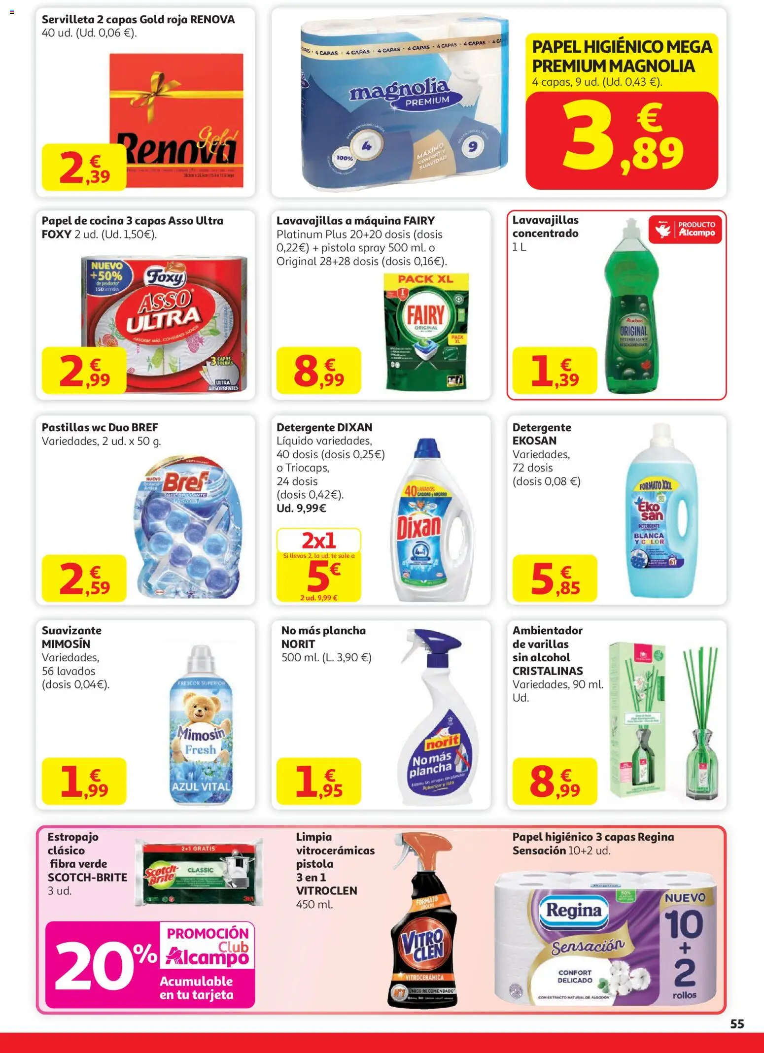 Alcampo - HG Nacional  │ válido desde el 11.12.2025 | Página: 55 | Productos: Papel higienico, Té, Suavizante, Cocina