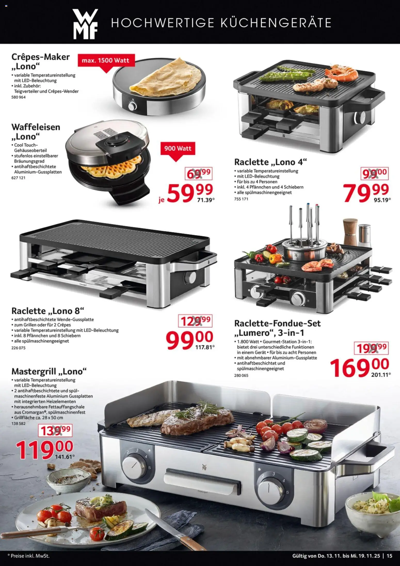 Selgros  Non Food – gültig ab 13.11.2025 | Seite: 15 | Produkte: Raclette, Waffeleisen